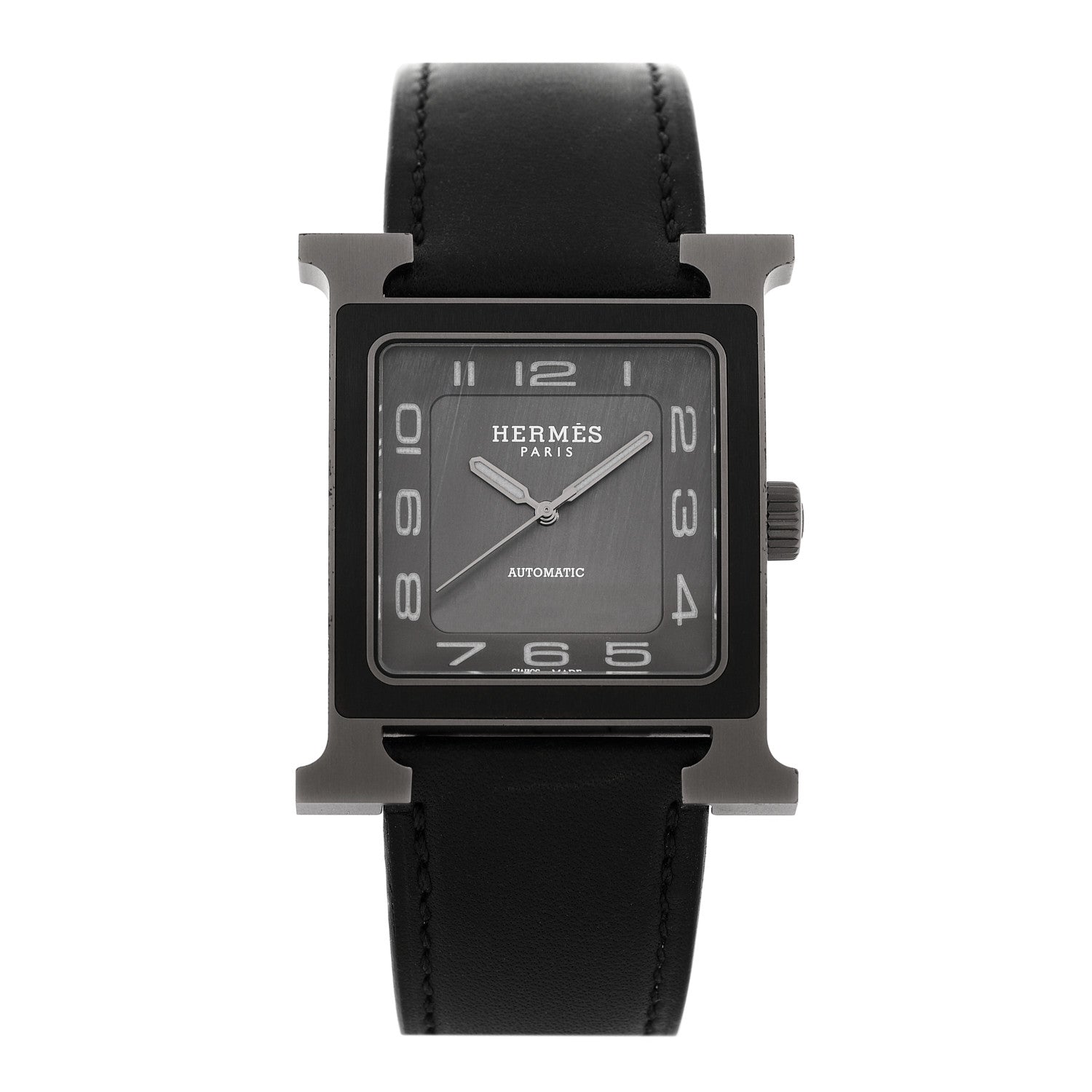 HERMES H WATCH 30mm TITANIUM NOIR BARENIA