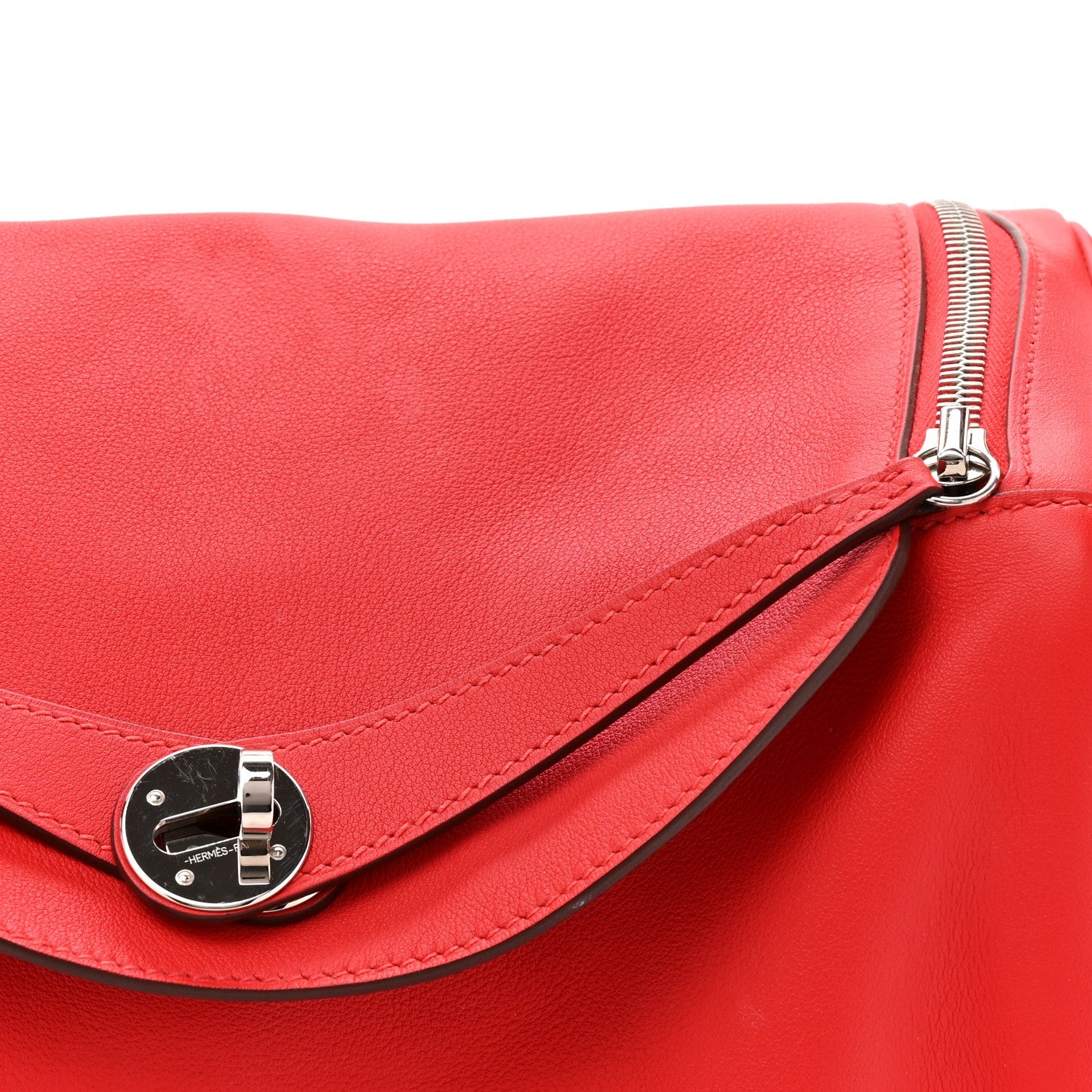 HERMES LINDY 30 VERSO ROUGE DE COEUR ROUGE PIMENT SWIFT SILVER HARDWARE