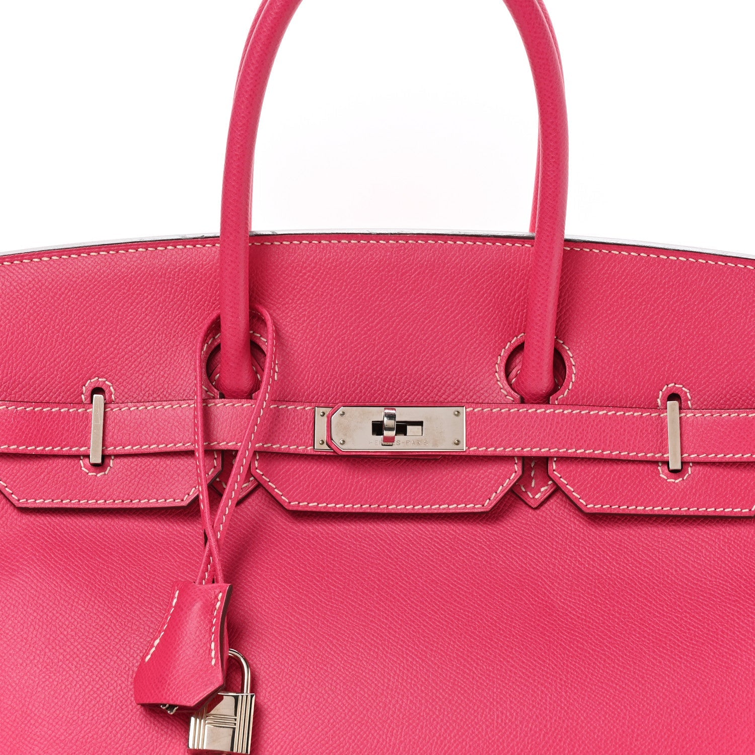 HERMES BIRKIN 35 ROSE TYRIEN EPSOM SILVER HARDWARE