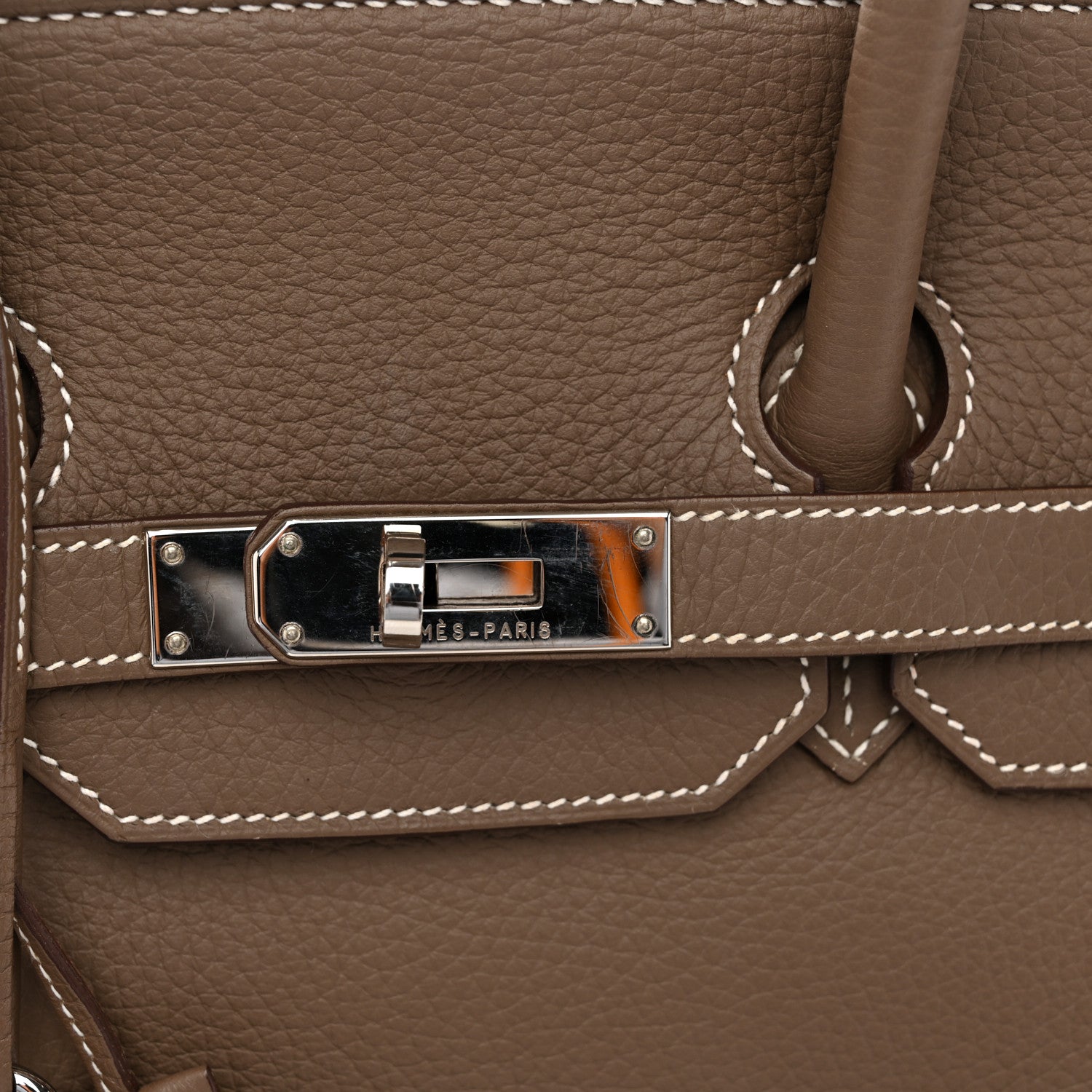 HERMES BIRKIN 35 ETOUPE TOGO SILVER HARDWARE