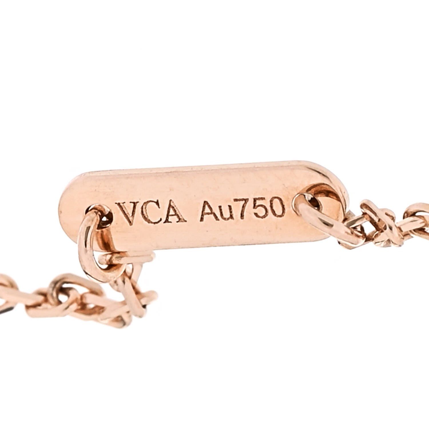 Van Cleef & Arpels 18K Rose Gold Carnelian Sweet Alhambra Bracelet