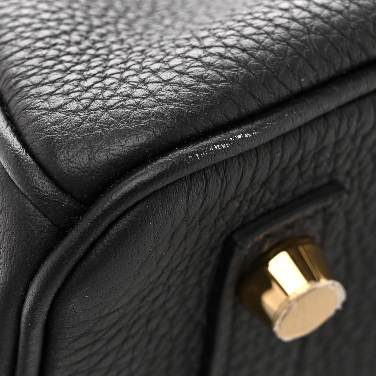 HERMES BIRKIN 25 BLACK TOGO GOLD HARDWARE