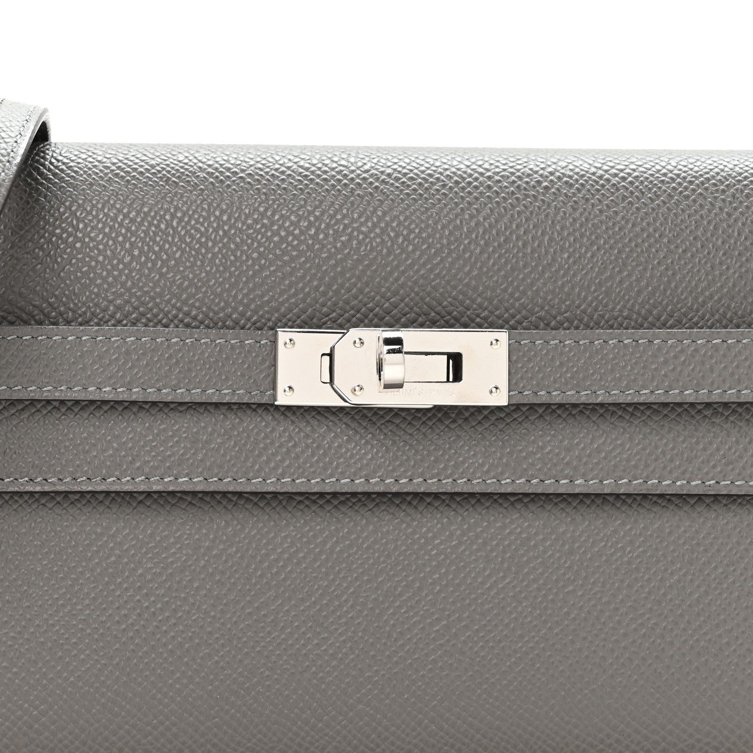 HERMES KELLY TO GO WALLET GRIS MEYER EPSOM SILVER HARDWARE