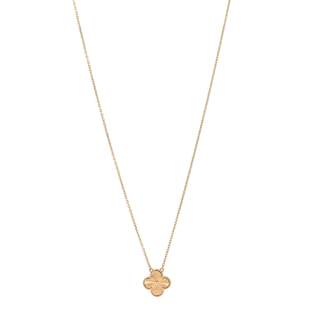ヴァンクリーフ&アーペル ヴィンテージアルハンブラ ペンダントネックレス ギョーシェ 18K イエローゴールド VAN CLEEF & ARPELS VINTAGE ALHAMBRA PENDANT NECKLACE GUILLOCHÉ 18K YELLOW GOLD