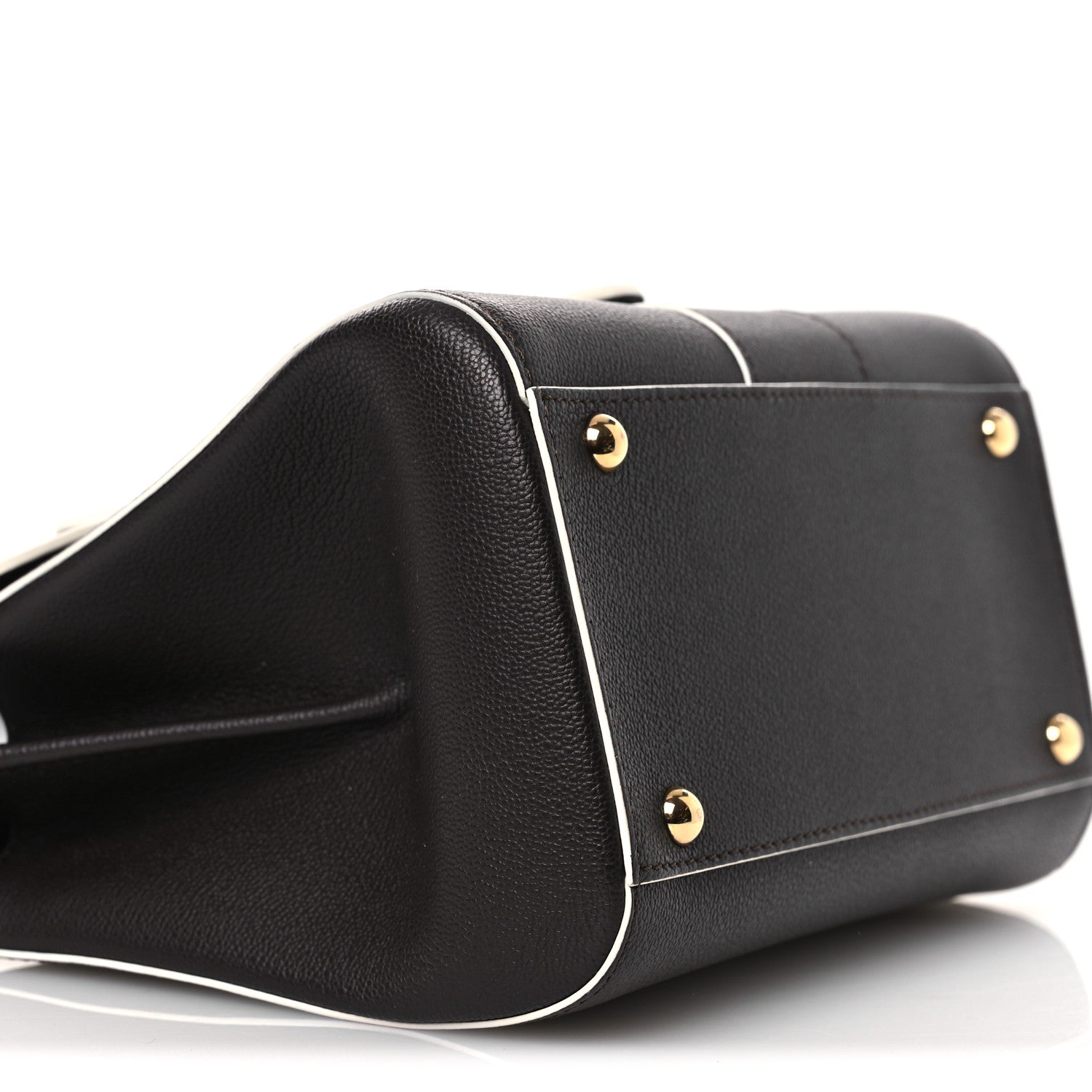 デルヴォー ブリヨン ミニ バイカラー サッチェル Black グレインドカーフスキン ゴールド金具 DELVAUX BRILLANT MINI BI-COLOR SATCHEL BLACK GRAINED CALFSKIN GOLD HARDWARE