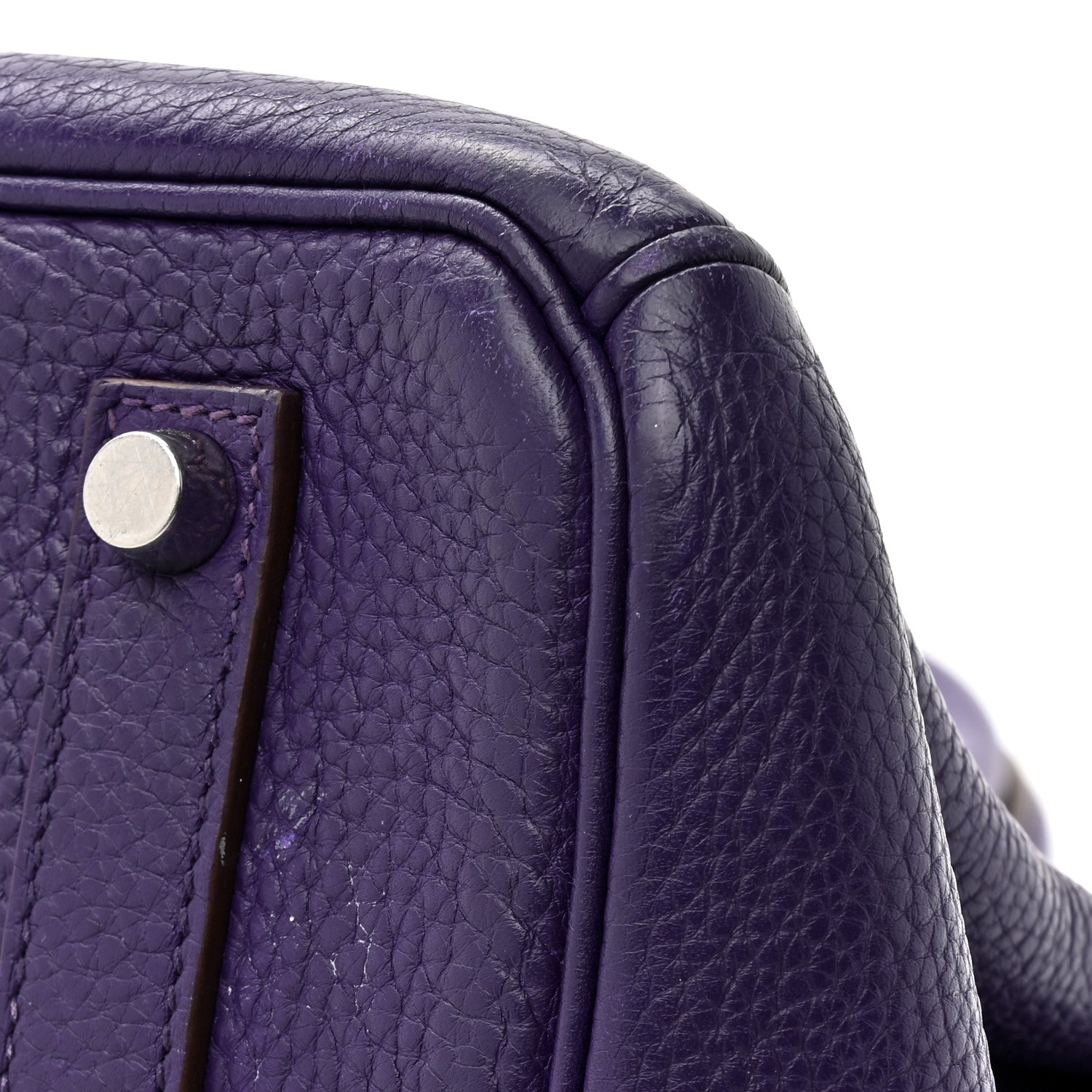 HERMES BIRKIN 35 IRIS TAURILLON CLEMENCE SILVER HARDWARE