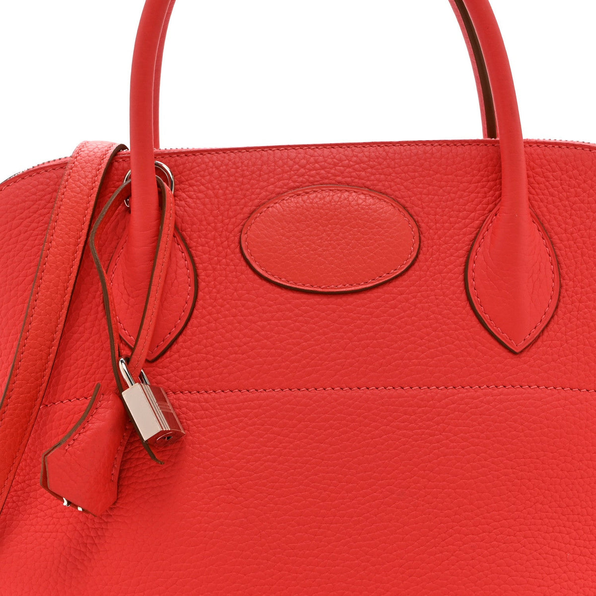 Hermès Bolide 35 Rouge Pivoine Taurillon Clemence Silver Hardware