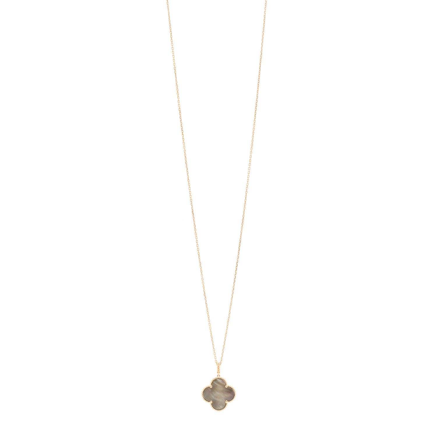 Van Cleef & Arpels 18K Rose Gold Gray Mother-of-Pearl Magic Alhambra Long Necklace