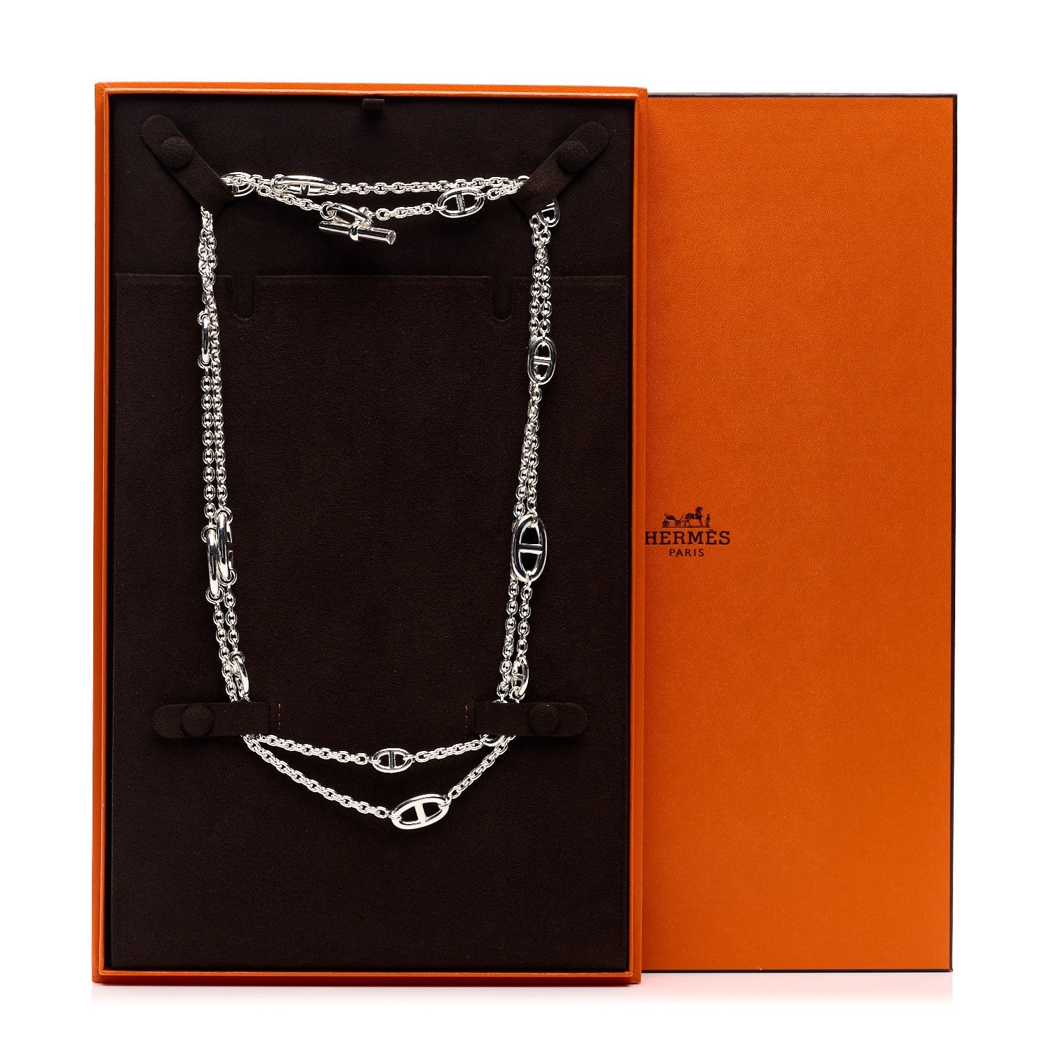 HERMES FARANDOLE NECKLACE 120 STERLING SILVER