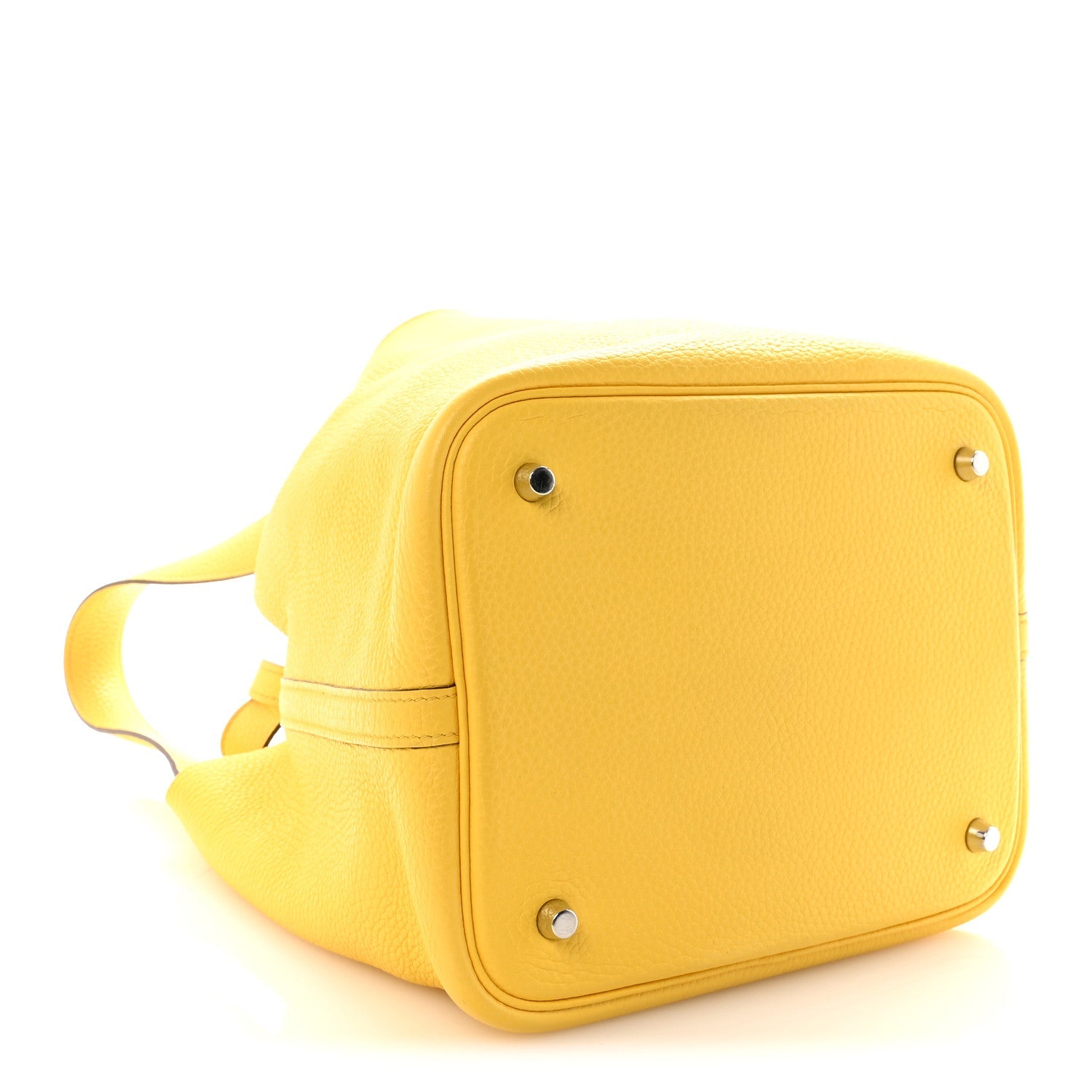 HERMES PICOTIN MM 22 JAUNE DE NAPLES TAURILLON CLEMENCE SILVER HARDWARE