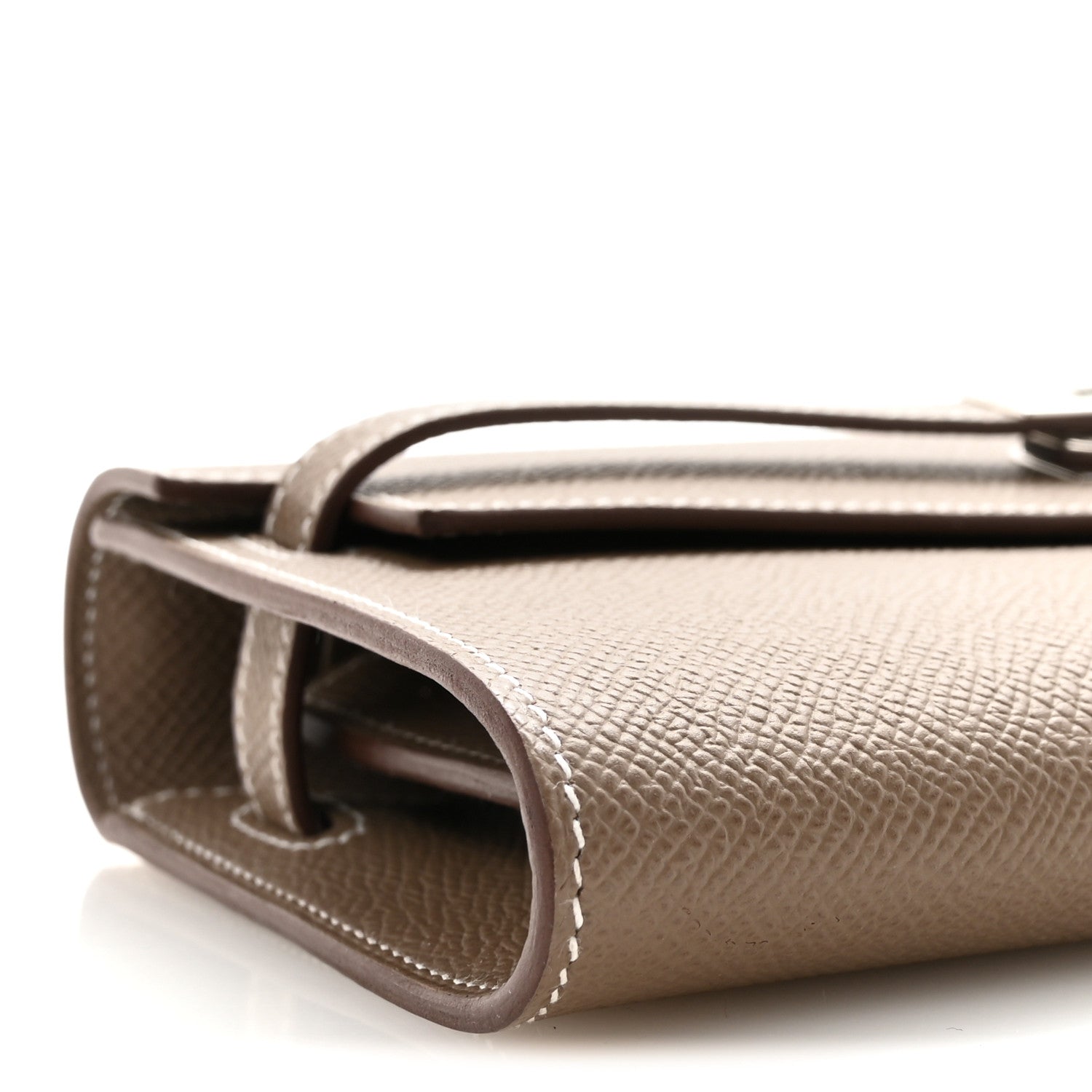 HERMES Kelly To Go Wallet Etoupe Epsom Silver Hardware