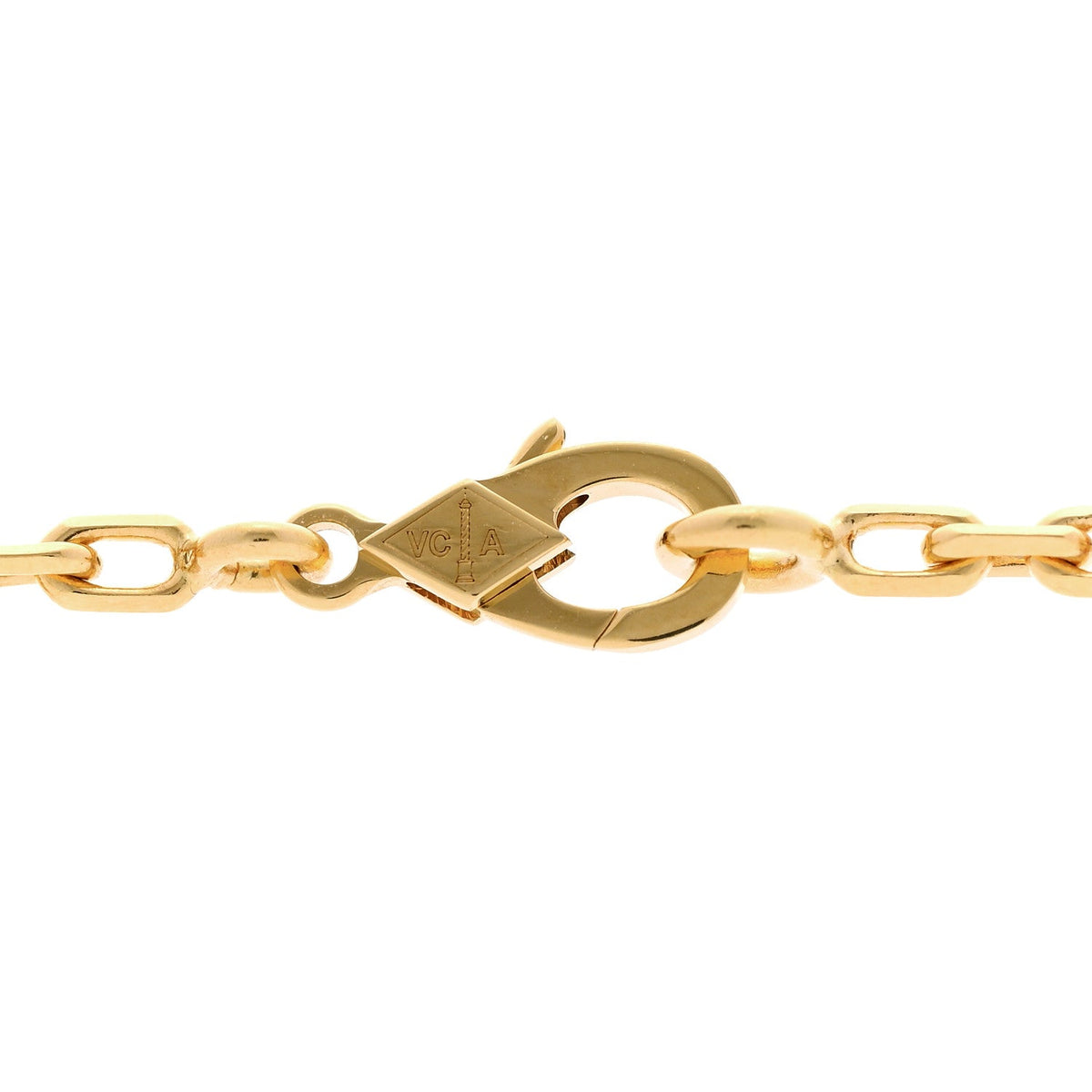 VAN CLEEF & ARPELS VINTAGE ALHAMBRA 10 MOTIFS NECKLACE GUILLOCHÉ 18K YELLOW GOLD