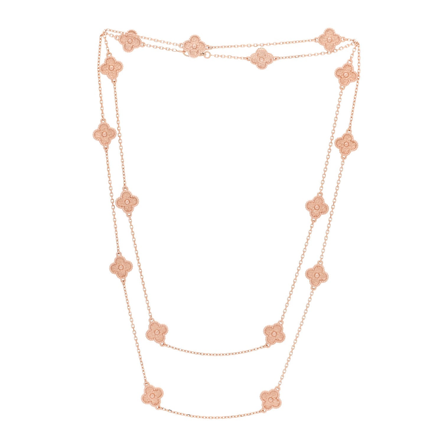 ヴァンクリーフ&アーペル スウィートアルハンブラ 16モチーフ ネックレス 18K ローズゴールド VAN CLEEF & ARPELS SWEET ALHAMBRA 16 MOTIFS NECKLACE 18K ROSE GOLD