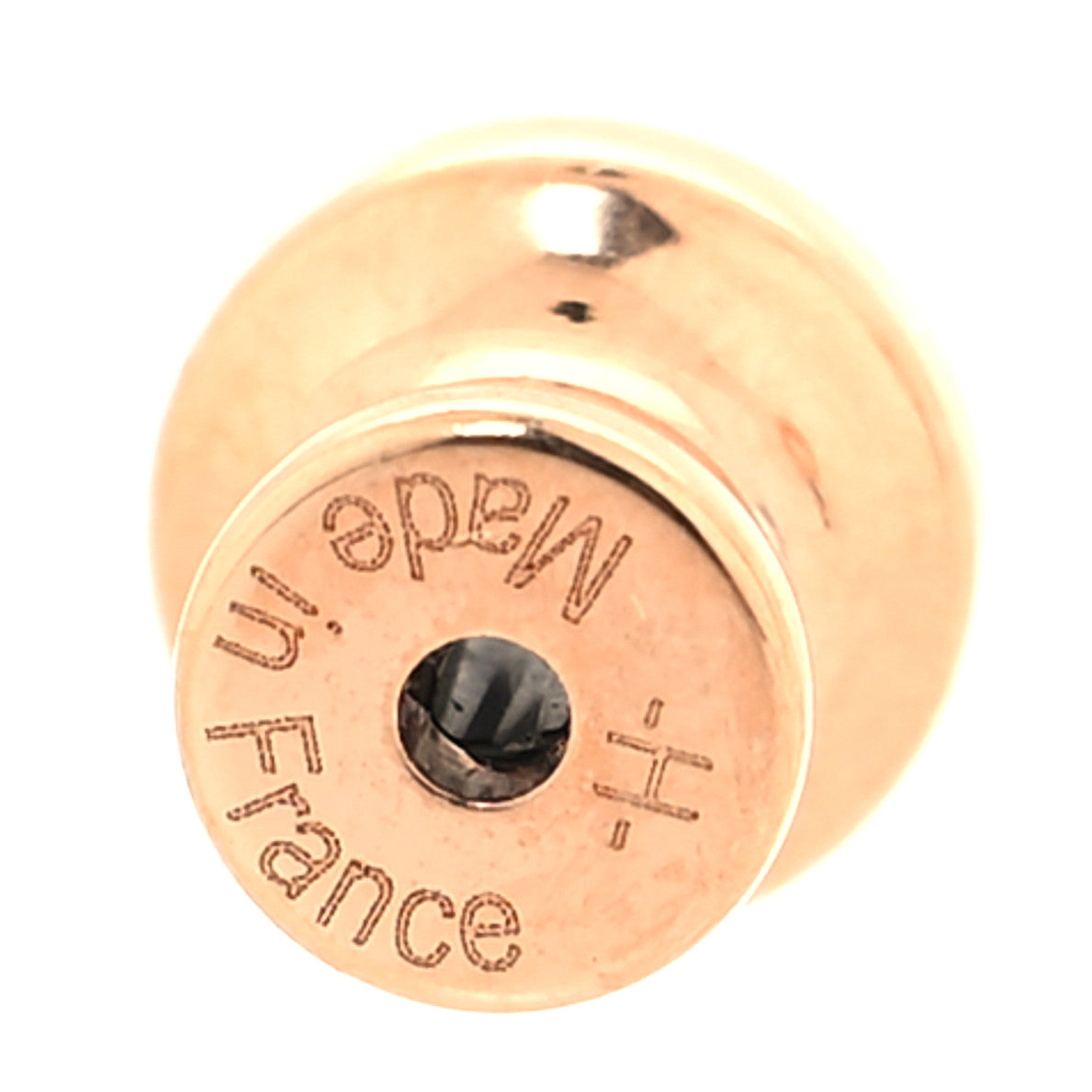 エルメス ローズゴールドラッカー仕上げのミニポップHピアス マロングラッセ