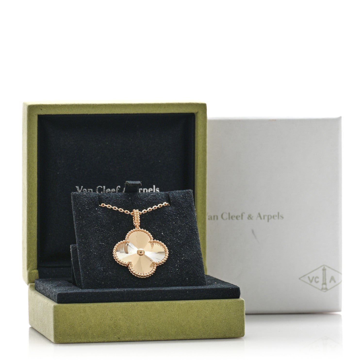 Van Cleef & Arpels 18K Yellow Gold Guilloche Magic Alhambra Long Necklace