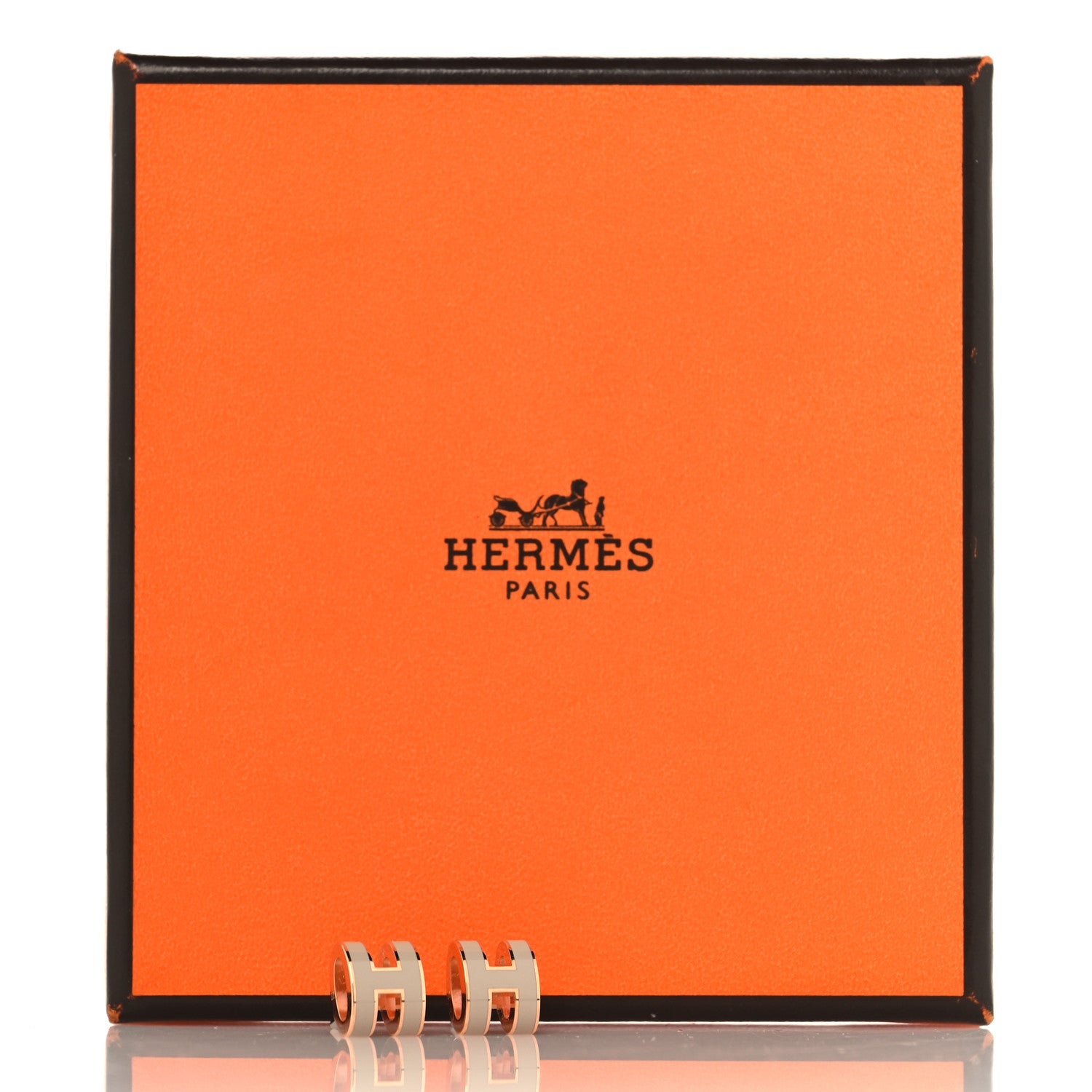 エルメス ローズゴールドラッカー仕上げのミニポップHピアス マロングラッセ