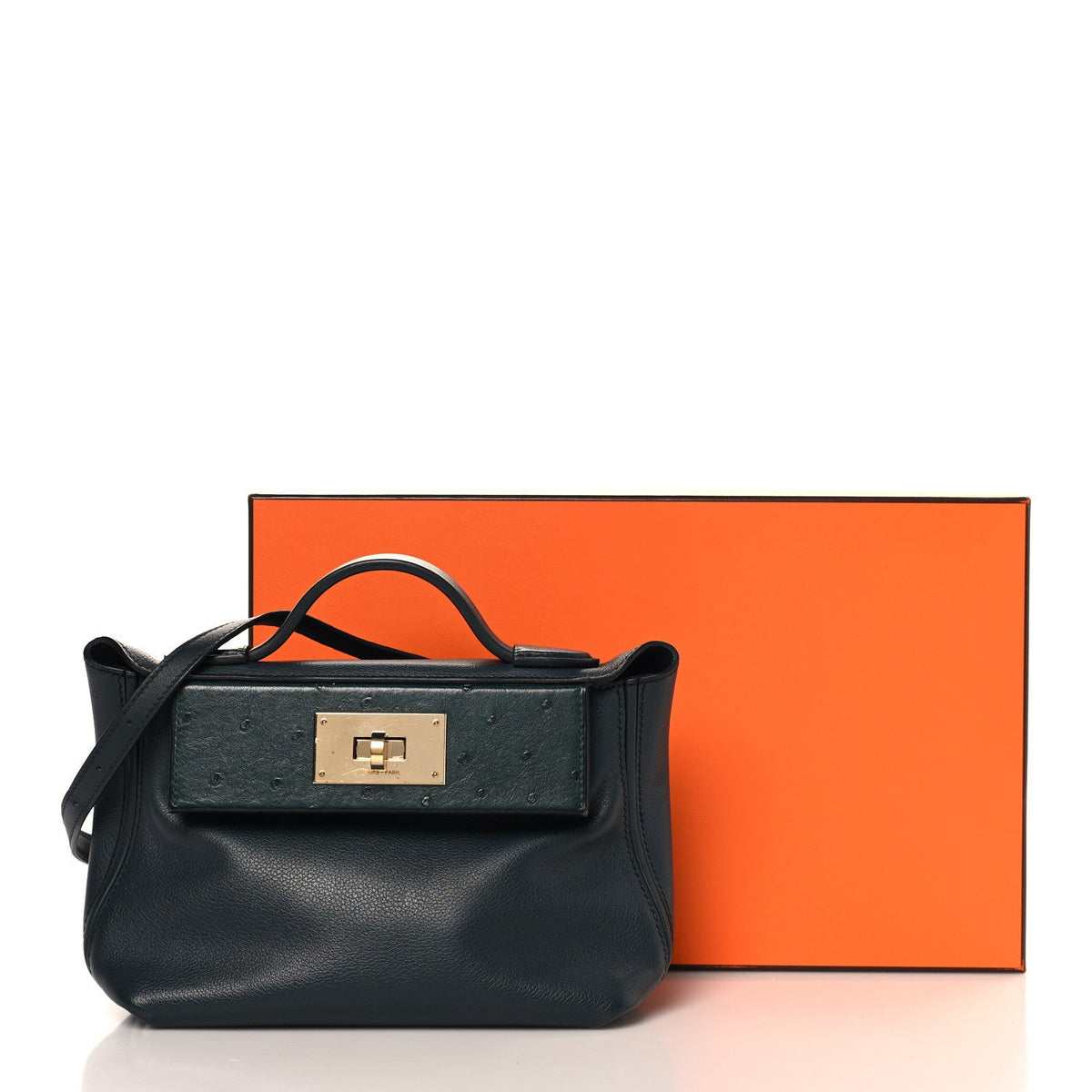 エルメス 24/24 ミニヴァンキャトル 21 Vert Rousseau Vert Cypress エバーカラー / オーストリッチ ゴールド金具 HERMES 24/24 21 VERT ROUSSEAU VERT CYPRESS EVERCOLOR / OSTRICH GOLD HARDWARE