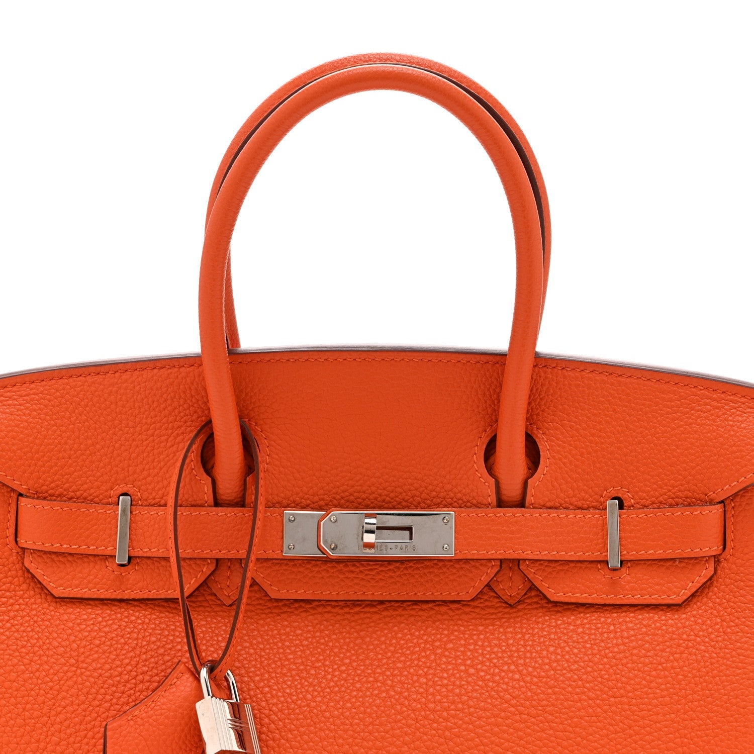 HERMES BIRKIN 30 ORANGE TOGO SILVER HARDWARE