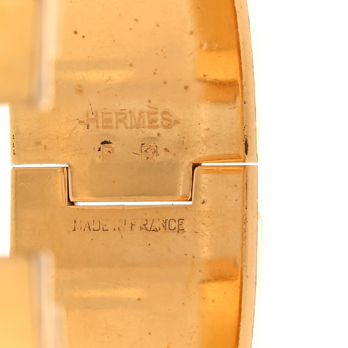 エルメス クリッククラック H ブレスレット エナメル ワイド PM ホワイト HERMES CLIC CLAC H BRACELET ENAMEL WIDE PM WHITE