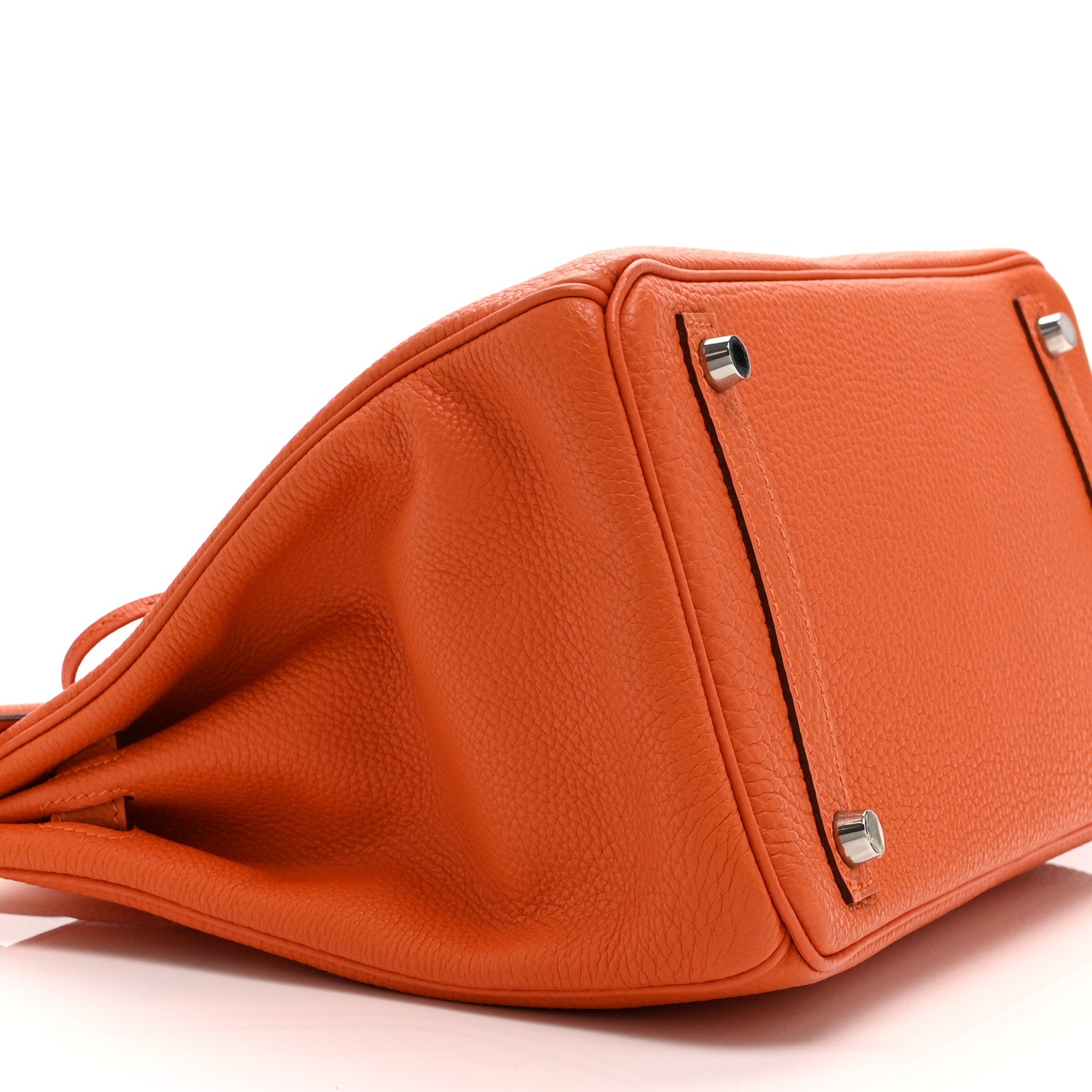 HERMES BIRKIN 30 ORANGE TOGO SILVER HARDWARE