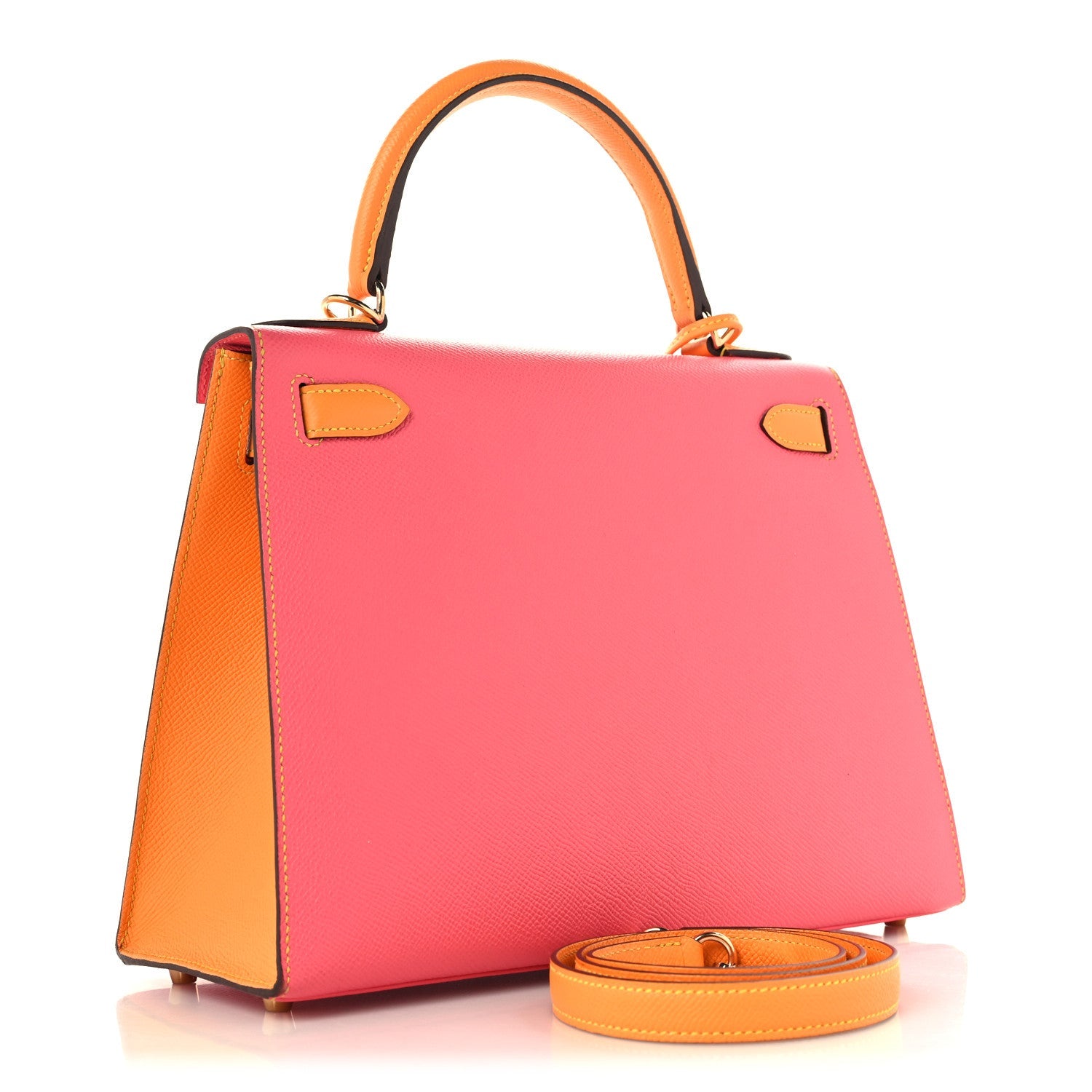 エルメス ケリー 28 HSS パーソナルオーダー 外縫い Rose Azalee Jaune D'or エプソン ゴールド金具 HERMES KELLY 28 HSS PERSONAL ORDER SELLIER ROSE AZALEE JAUNE D'OR EPSOM GOLD HARDWARE