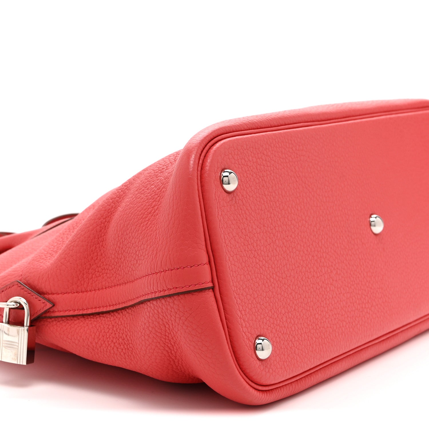 HERMES BOLIDE 35 ROUGE CASAQUE TAURILLON CLEMENCE SILVER HARDWARE