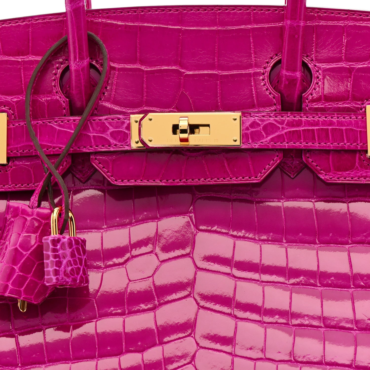 HERMES BIRKIN 30 ROSE SCHEHERAZADE SHINY NILOTICUS CROCODILE GOLD HARDWARE