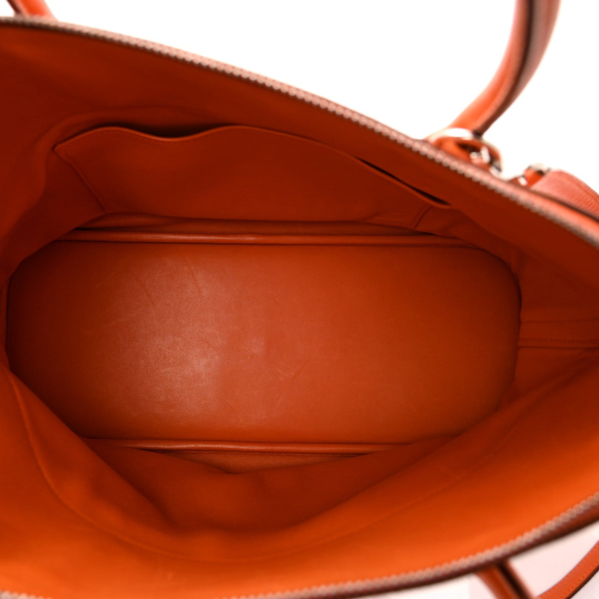 Hermès Bolide 35 Orange Taurillon Clemence Silver Hardware