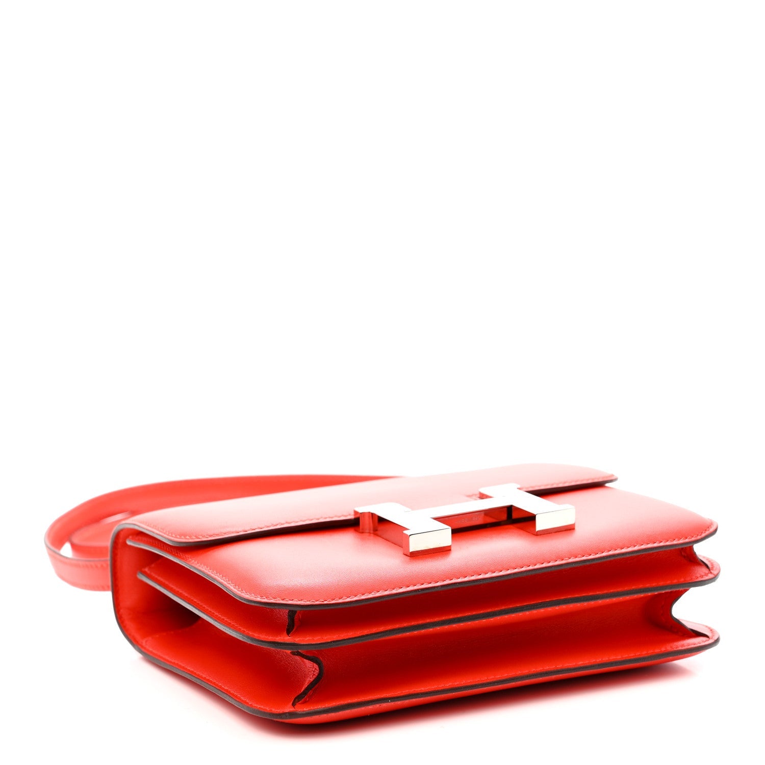 HERMES MINI CONSTANCE 18 CAPUCINE TADELAKT SILVER HARDWARE