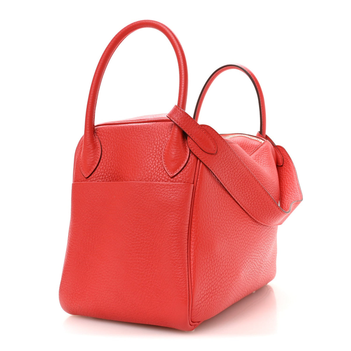 Hermes Lindy 30 Rouge Tomate Taurillon Clemence Silver Hardware