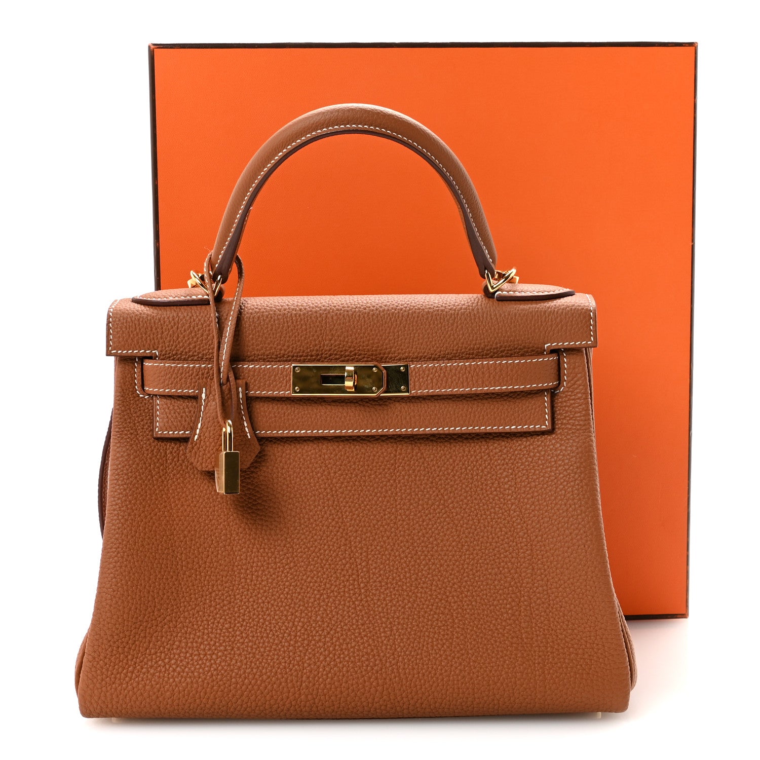 HERMES KELLY 28 RETOURNE GOLD TOGO GOLD HARDWARE