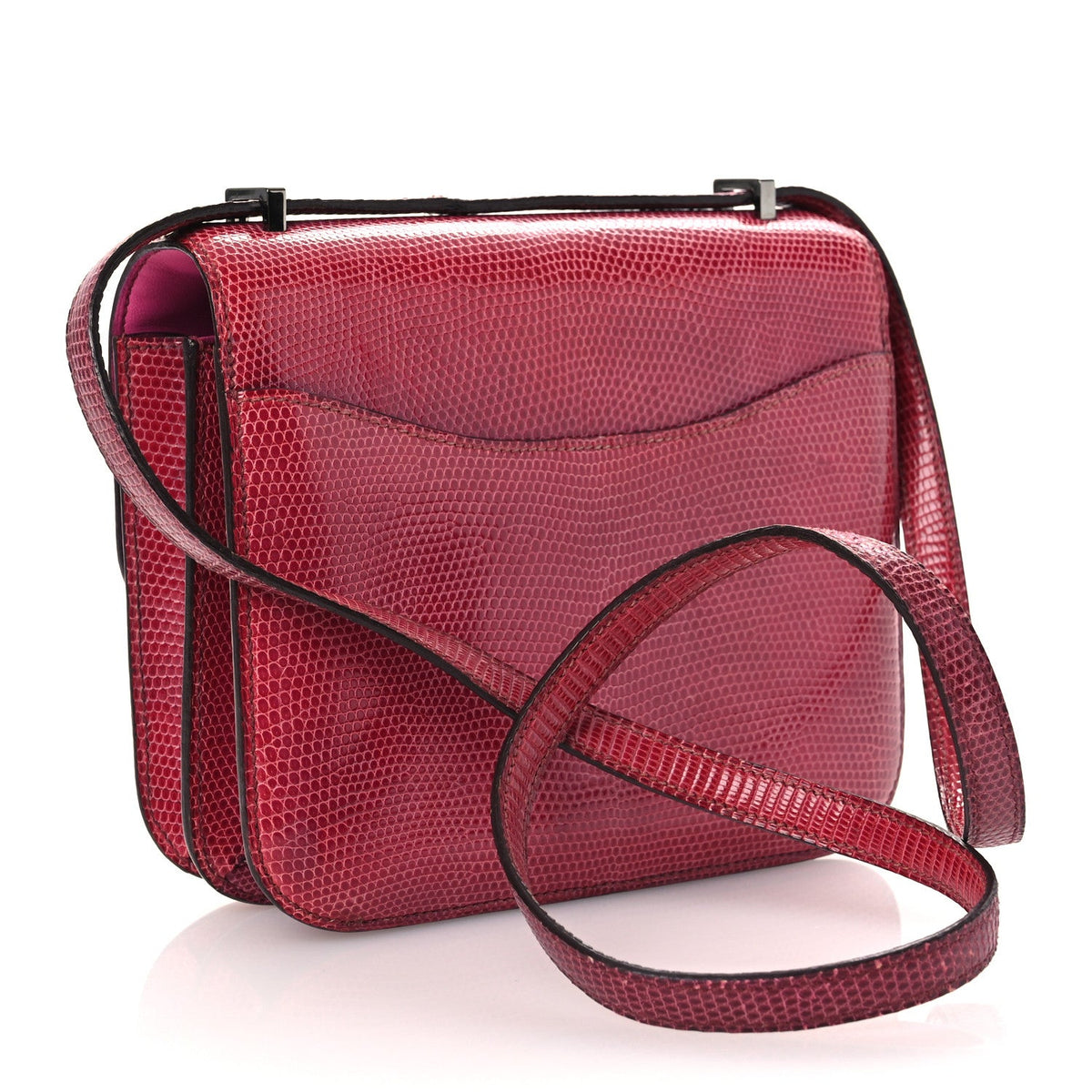 エルメス ミニコンスタンス 18 Fuchsia リザード シルバー金具 HERMES MINI CONSTANCE 18 FUCHSIA LIZARD SILVER HARDWARE