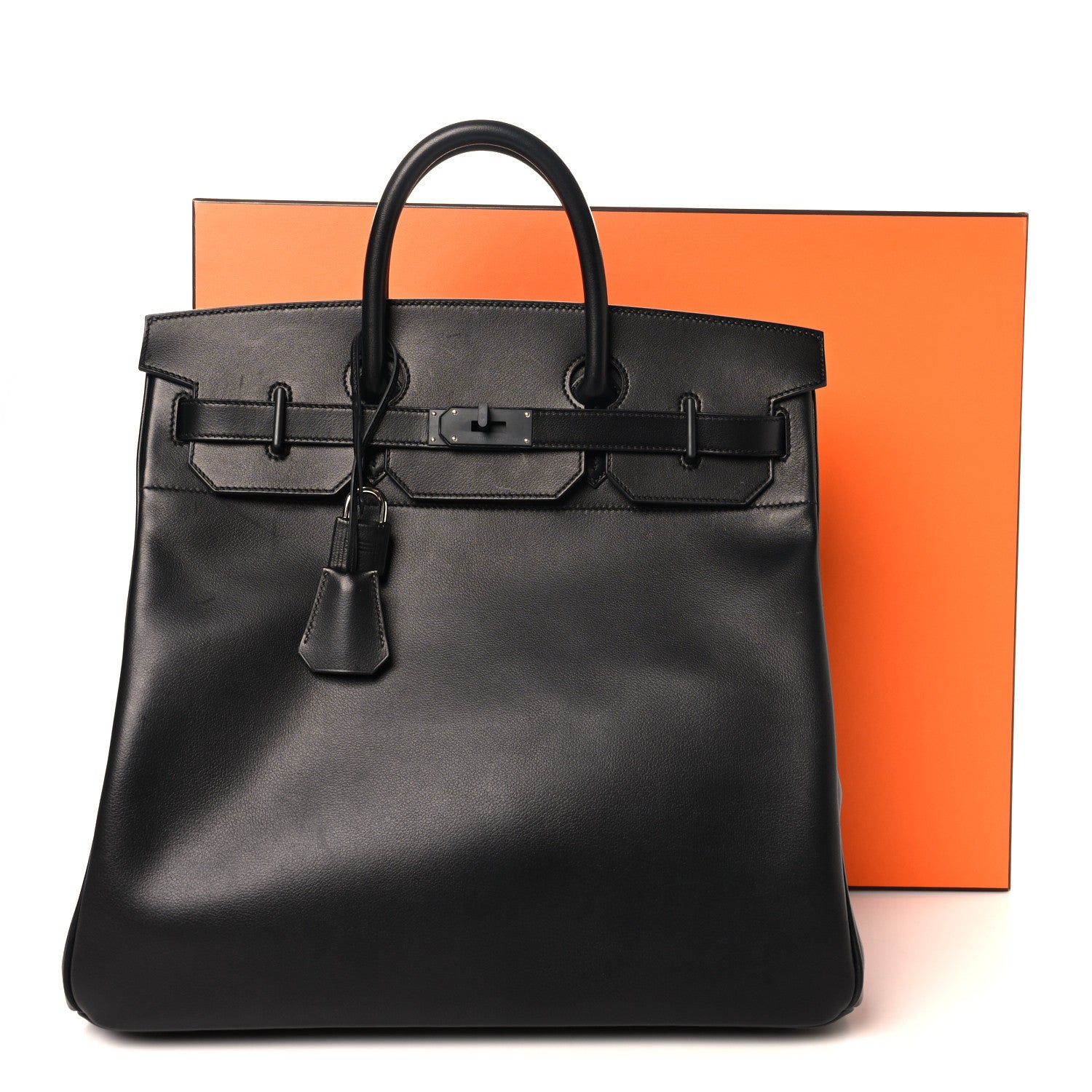 Hermes Birkin 40 Haut à Courroies HAC Black Evergrain Black Hardware