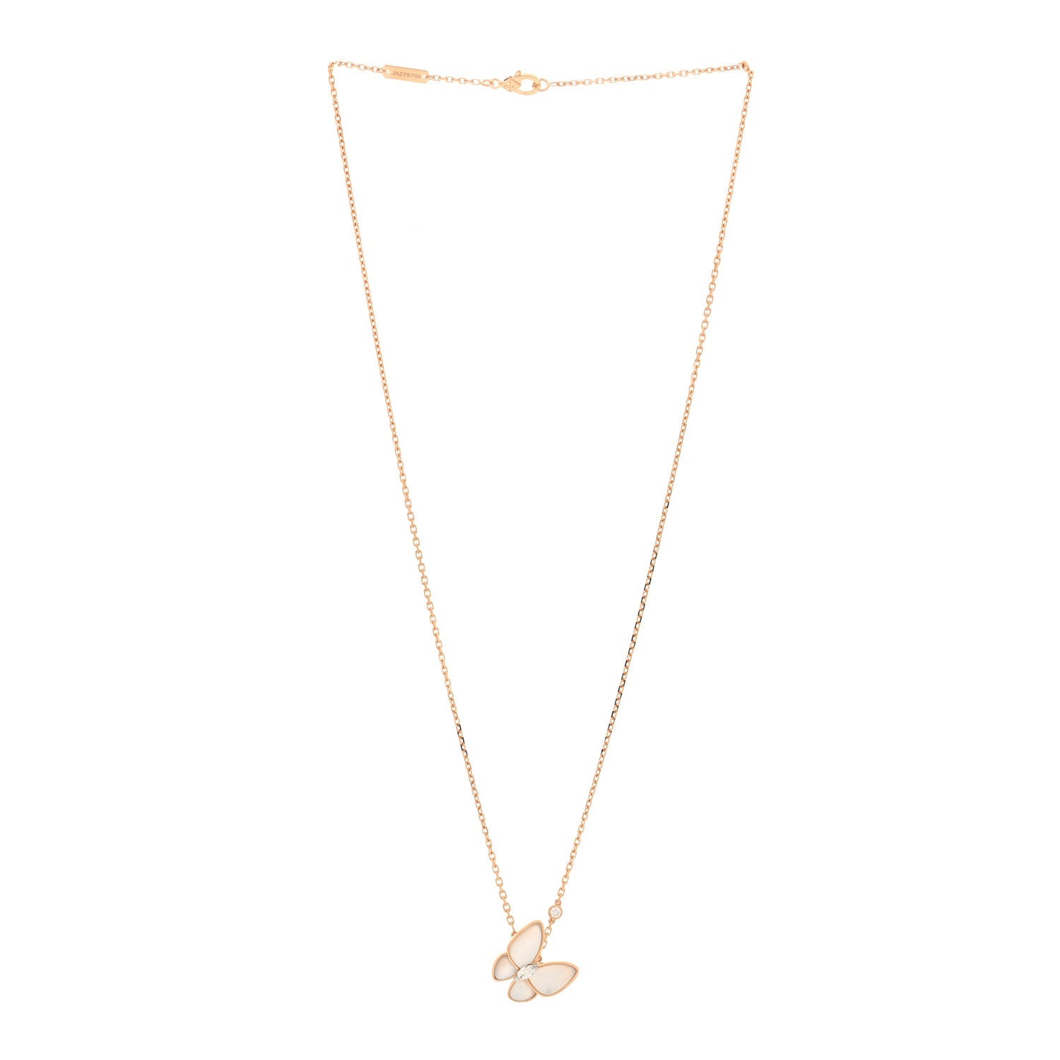 ヴァンクリーフ&アーペル ツーバタフライ ペンダントネックレス マルチカラー 18K ローズゴールド VAN CLEEF & ARPELS TWO BUTTERFLY PENDANT NECKLACE MULTICOLOR 18K ROSE GOLD