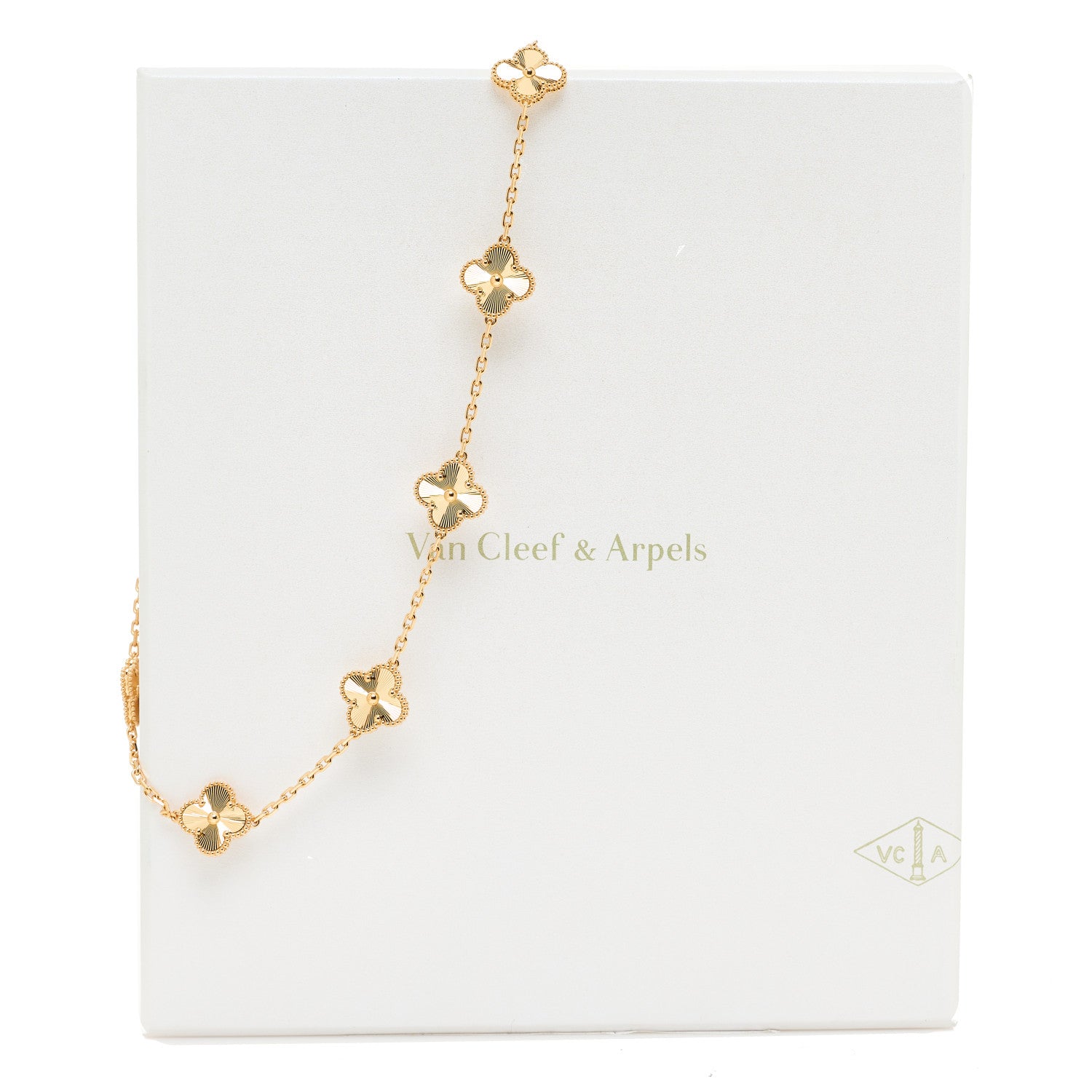 ヴァンクリーフ&アーペル ヴィンテージアルハンブラ 10モチーフ ネックレス ギョーシェ 18K イエローゴールド VAN CLEEF & ARPELS VINTAGE ALHAMBRA 10 MOTIFS NECKLACE GUILLOCHÉ 18K YELLOW GOLD