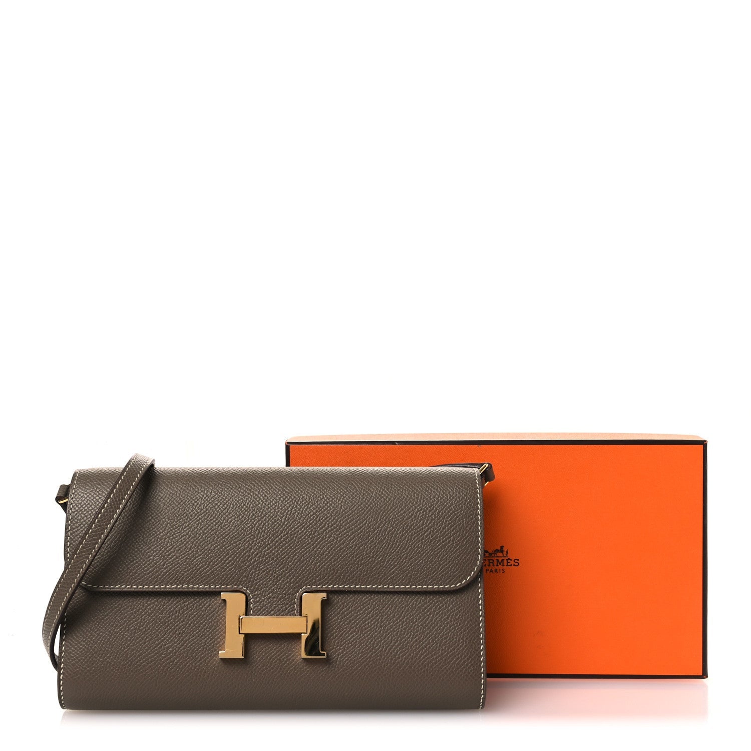HERMES CONSTANCE TO GO WALLET ETOUPE EPSOM GOLD HARDWARE