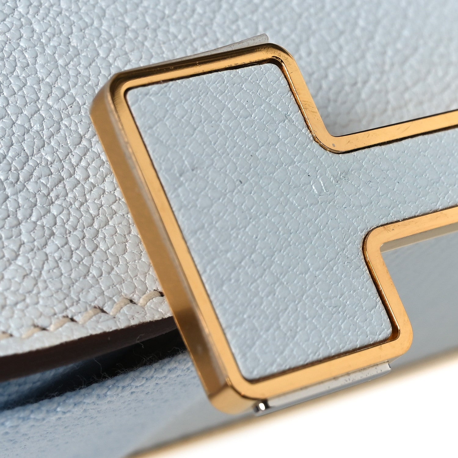 HERMES GETA VERSO BLEU BRUME NATA CHEVRE MYSORE GOLD HARDWARE