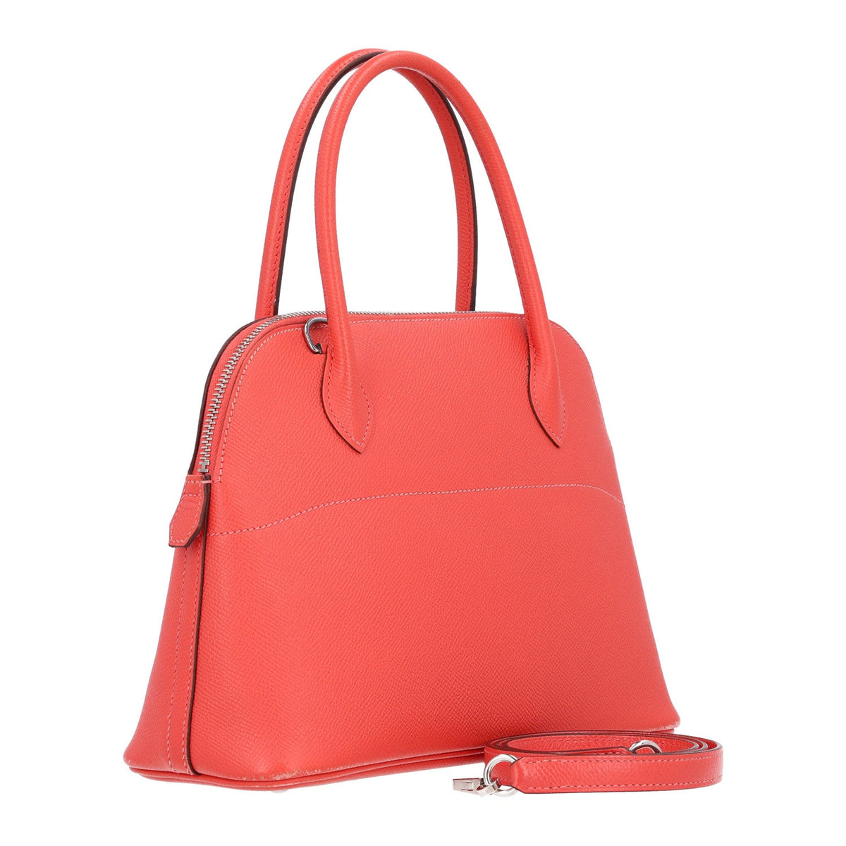 Hermes Bolide 27 Orange Poppy Epsom Silver Hardware