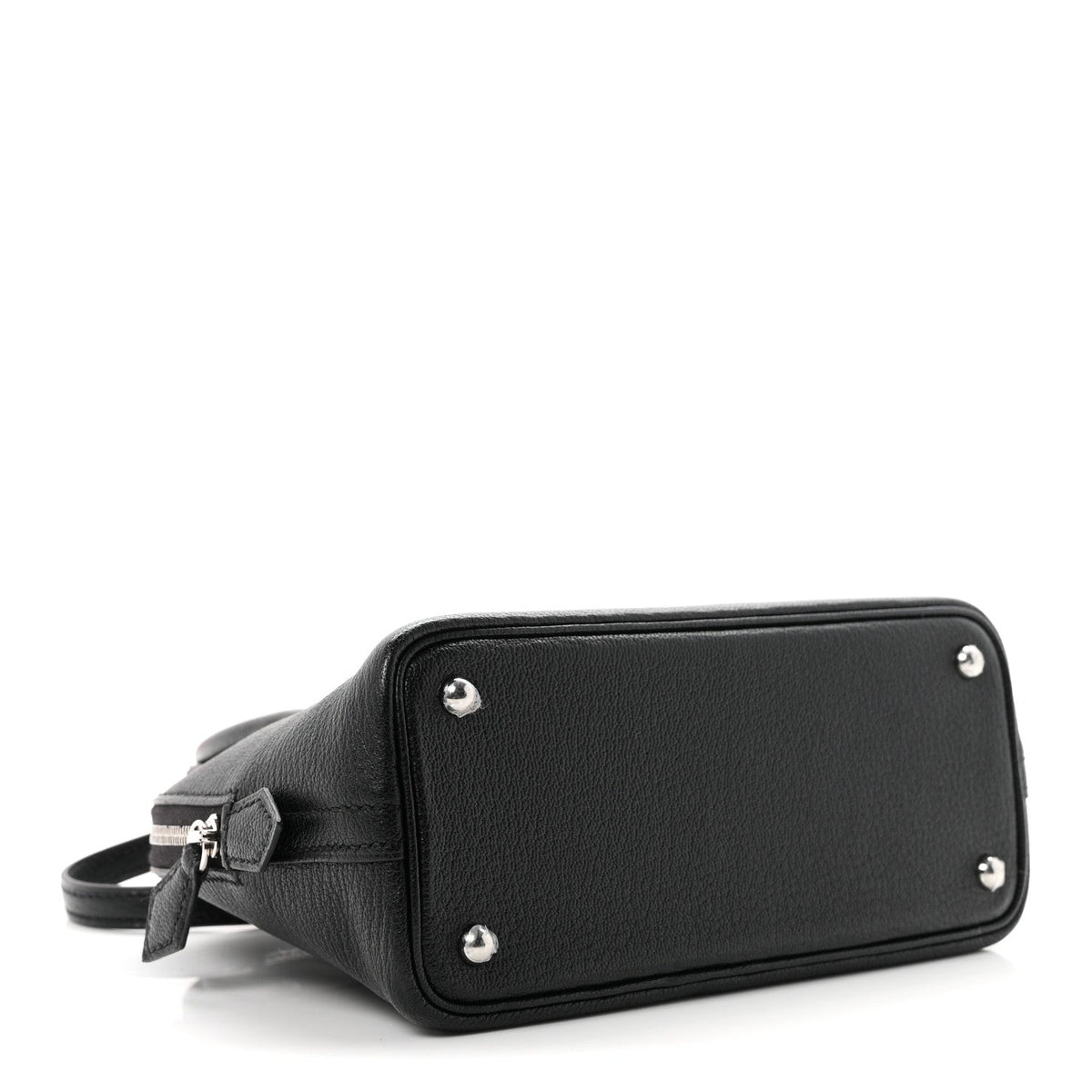 Hermès Mini Bolide 1923 Black Chèvre Mysore Silver Hardware