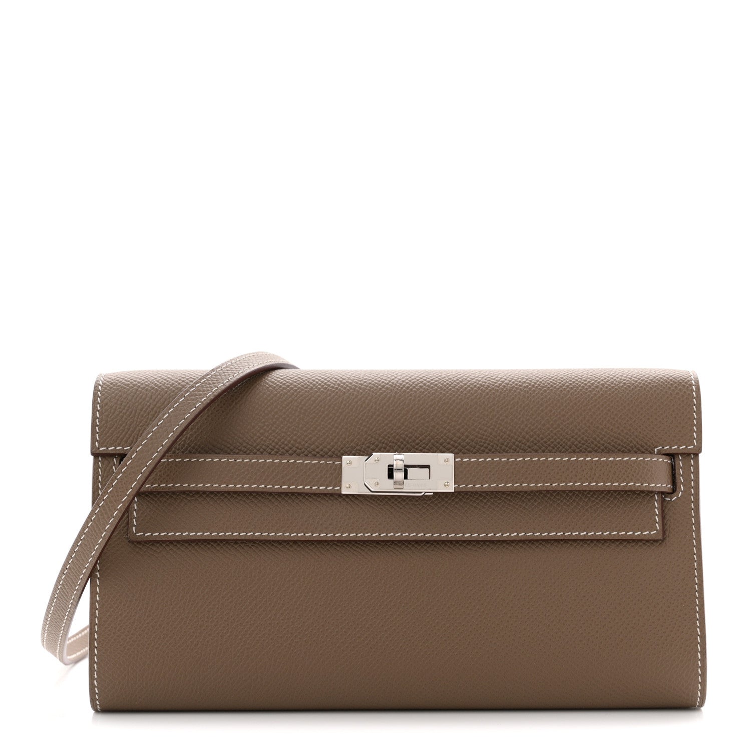 エルメス ケリートゥーゴー 長財布 Etoupe エプソン シルバー金具 HERMES KELLY TO GO WALLET ETOUPE EPSOM SILVER HARDWARE