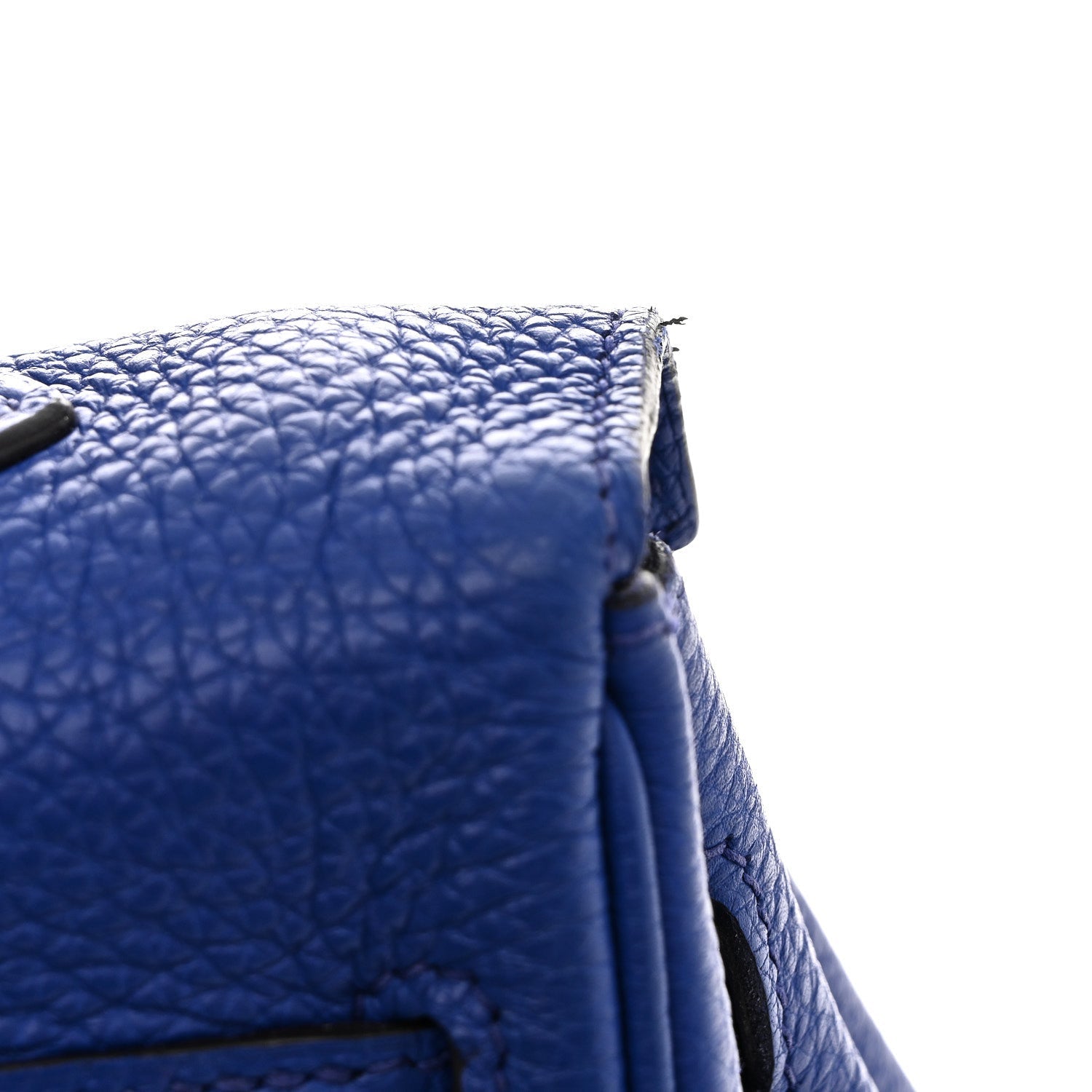 HERMES KELLY 35 RETOURNE BLEU ELECTRIQUE TOGO SILVER HARDWARE