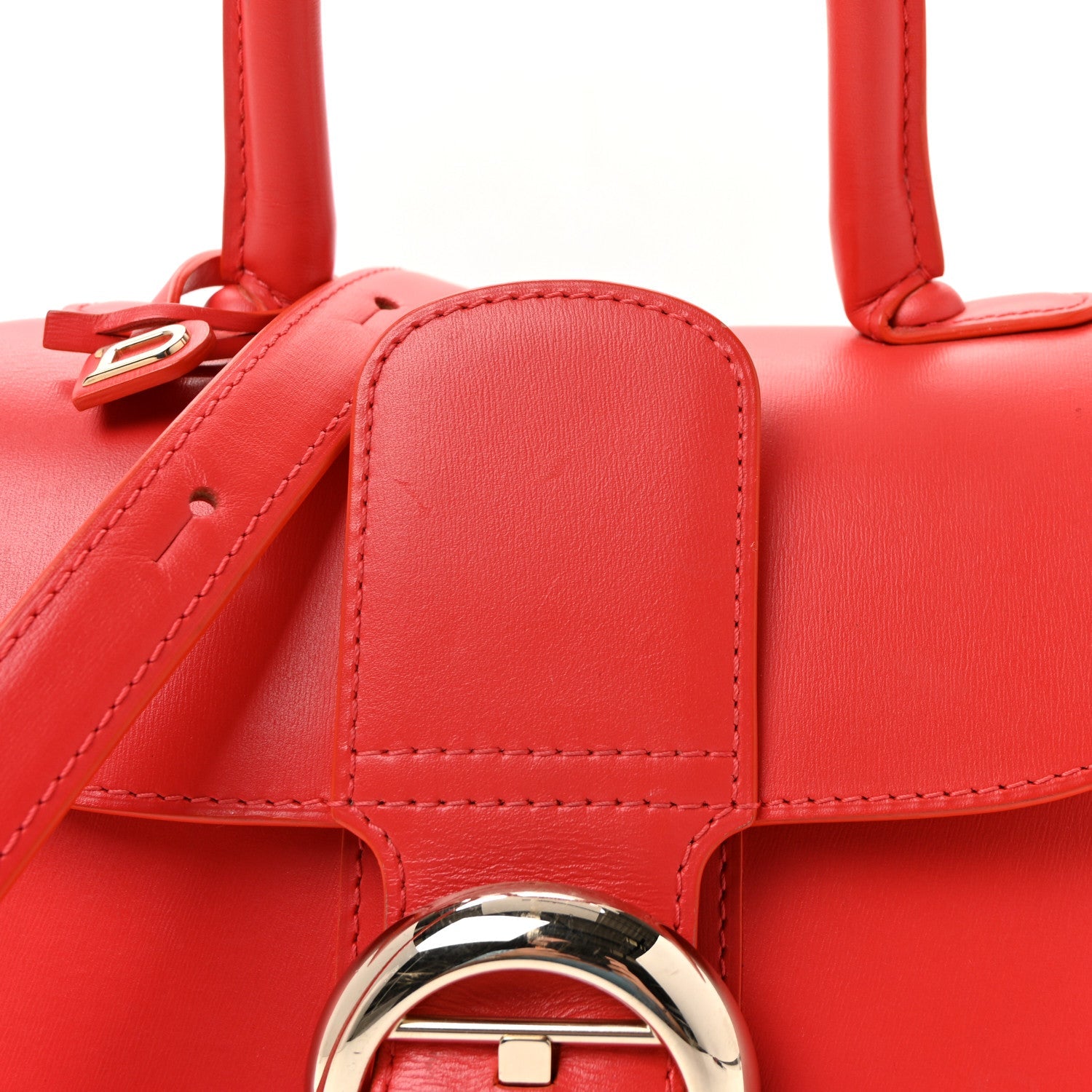 DELVAUX TEMPETE BRILLIANT MINI SHOULDER BAG CORAL BOX CALFSKIN GOLD HARDWARE