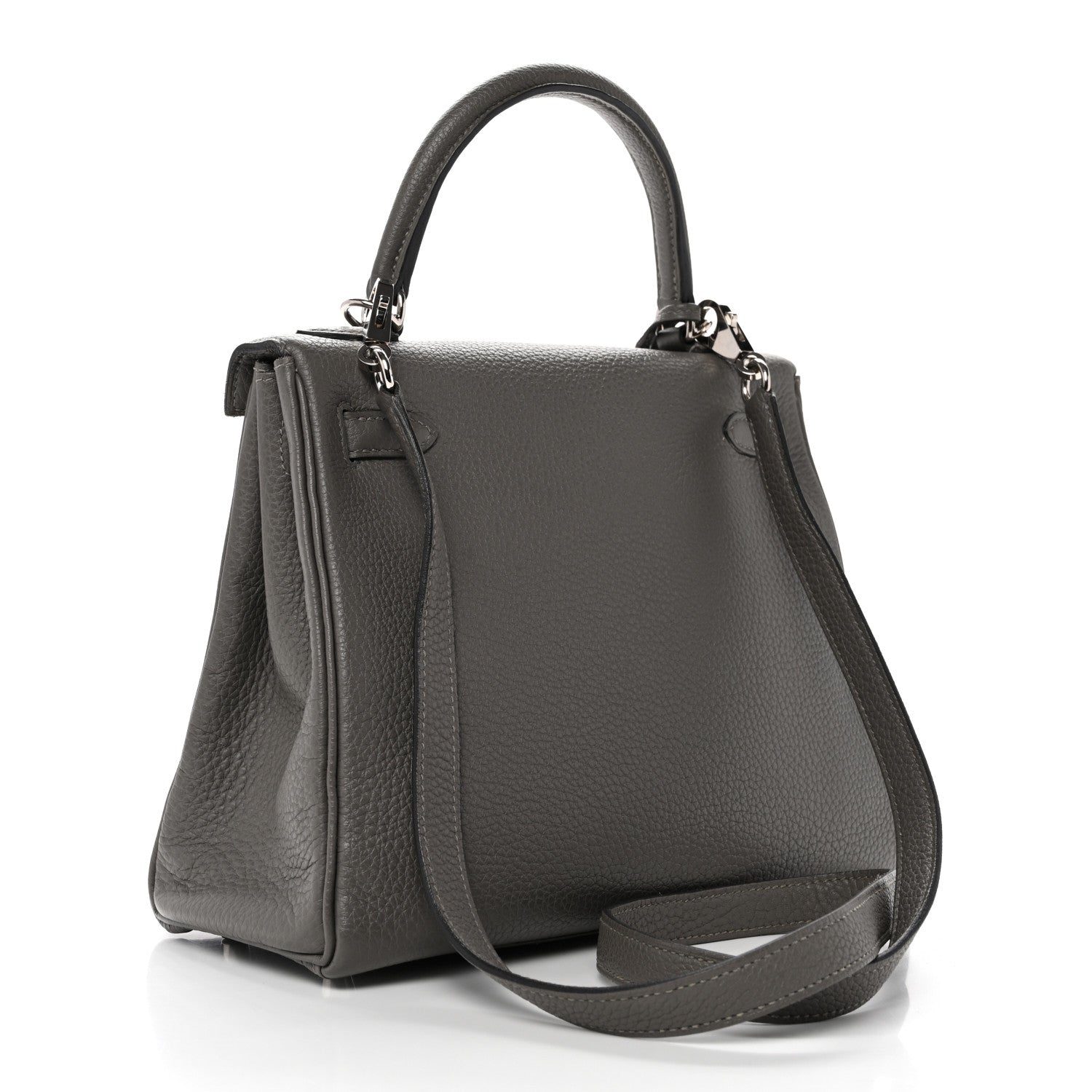 HERMES KELLY 25 RETOURNE ETAIN TOGO SILVER HARDWARE