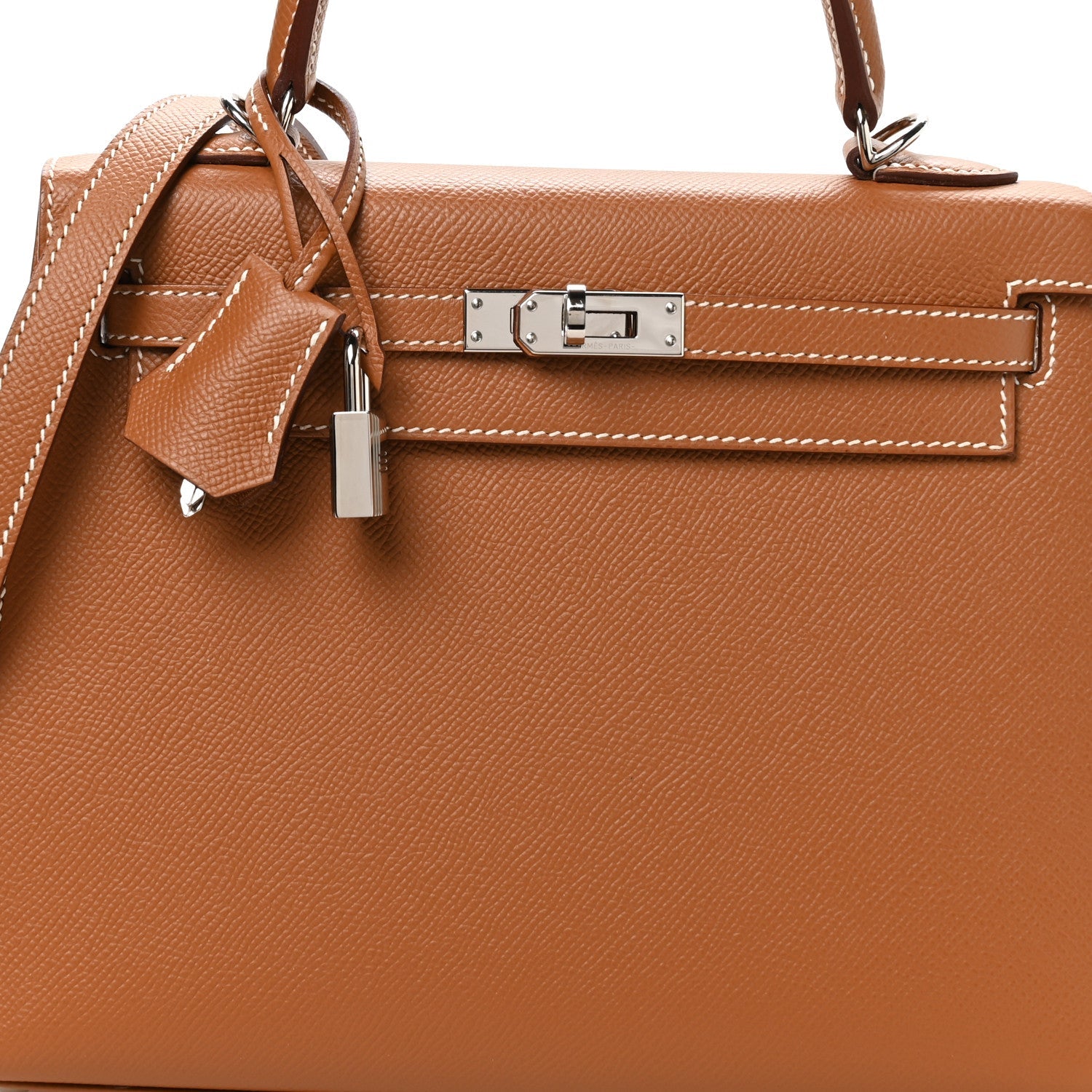 HERMES KELLY 25 SELLIER GOLD EPSOM SILVER HARDWARE