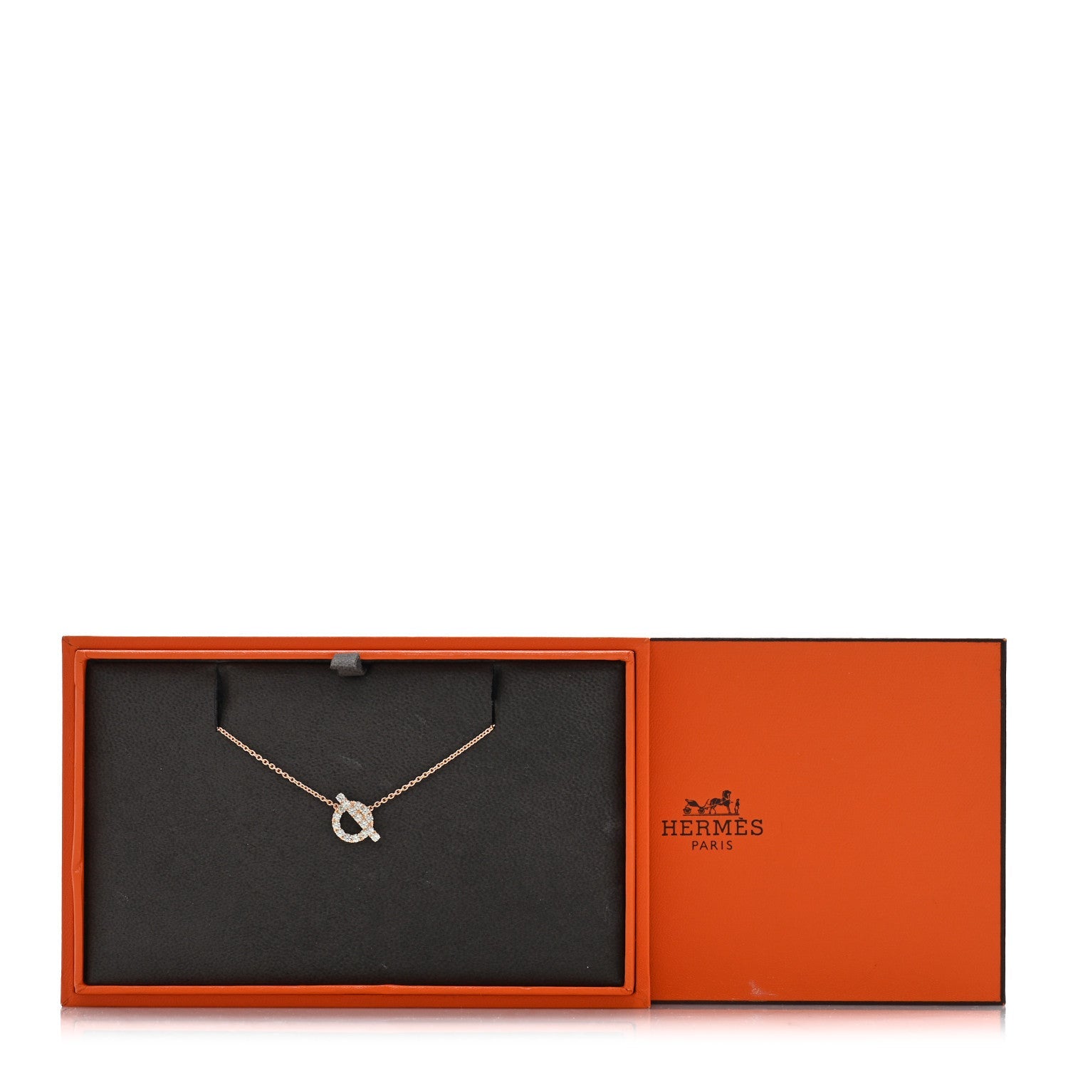 HERMES FINESSE PENDANT NECKLACE 18K ROSE GOLD HERMES GREEN SAPPHIRE FINESSE PENDANT NECKLACE 18K ROSE GOLD
