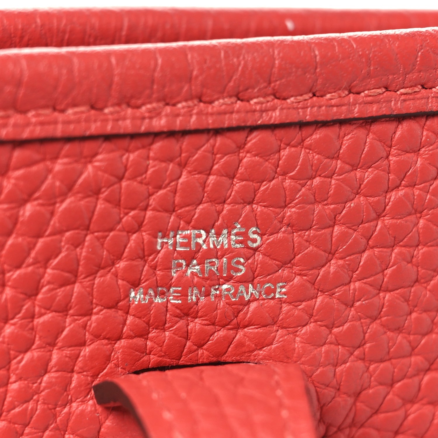 HERMES MINI EVELYNE TPM BRIQUE ROUGE PIVOINE TAURILLON CLEMENCE SILVER HARDWARE