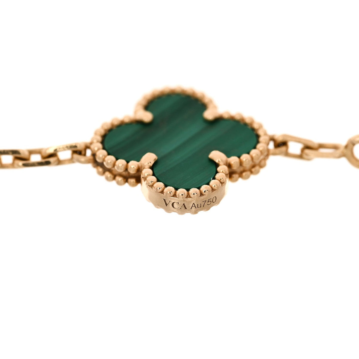 ヴァンクリーフ&アーペル ヴィンテージアルハンブラ 5モチーフ ブレスレット マラカイト 18K イエローゴールド VAN CLEEF & ARPELS VINTAGE ALHAMBRA 5 MOTIFS BRACELET MALACHITE 18K YELLOW GOLD