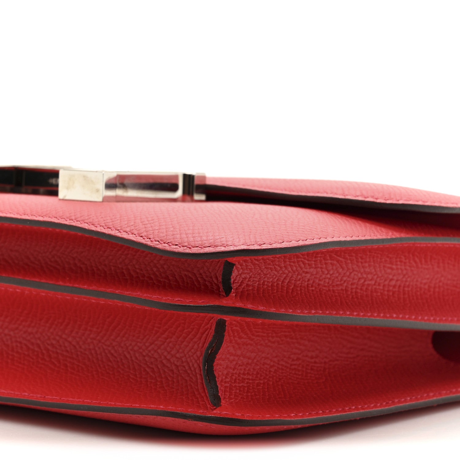 HERMES MINI CONSTANCE 18 ROUGE DE COEUR EPSOM SILVER HARDWARE