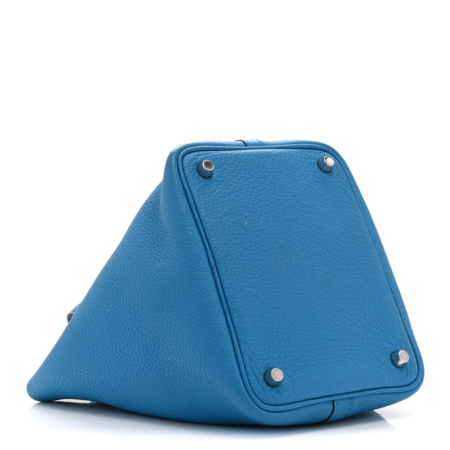 HERMES PICOTIN LOCK PM 18 BLEU FRIDA TAURILLON CLEMENCE SILVER HARDWARE