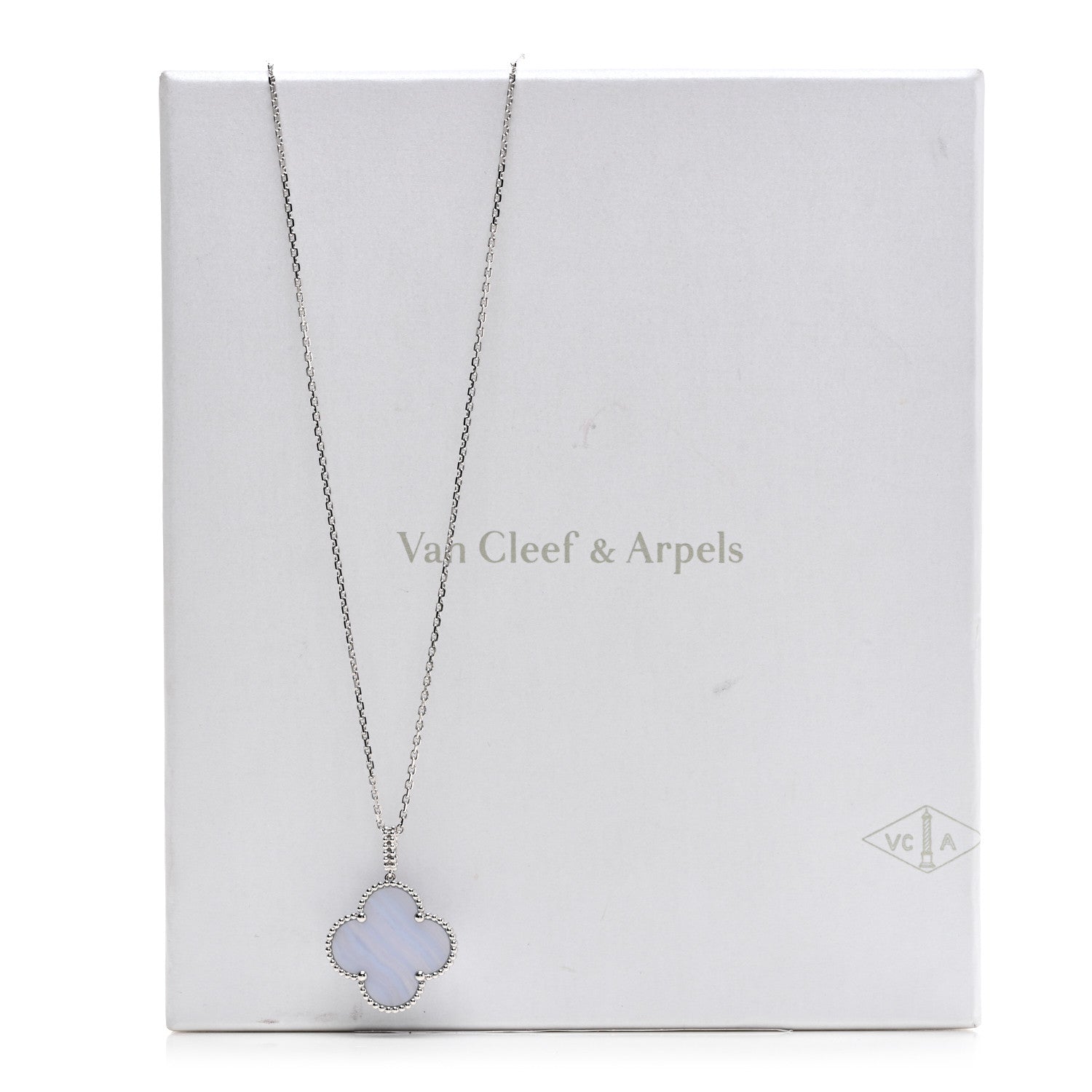 ヴァンクリーフ&アーペル マジックアルハンブラ ロングネックレス カルセドニー 18K ホワイトゴールド VAN CLEEF & ARPELS MAGIC ALHAMBRA LONG NECKLACE CHALCEDONY 18K WHITE GOLD